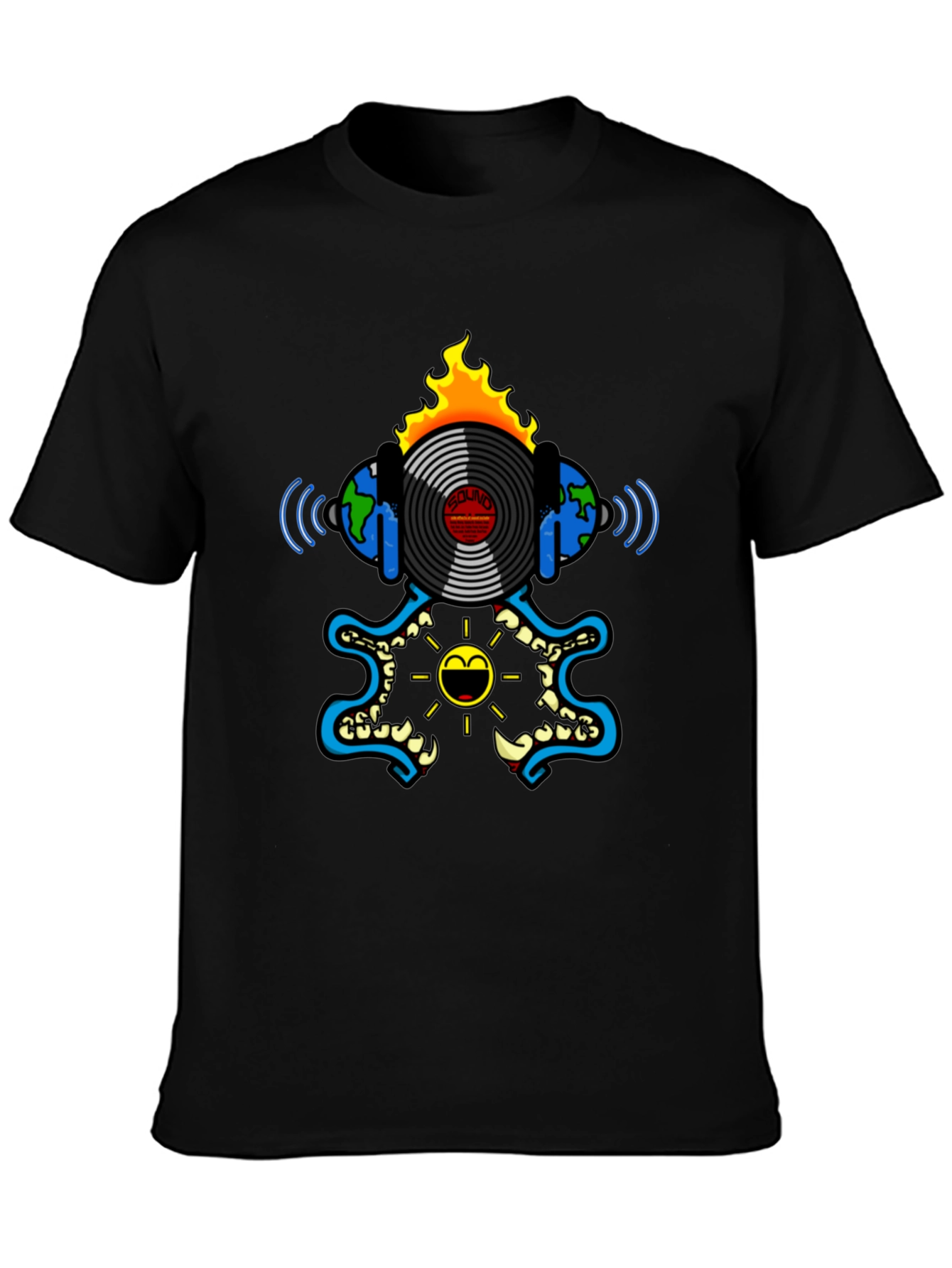 Fiery Music T-Shirt - Black Graphic Tee