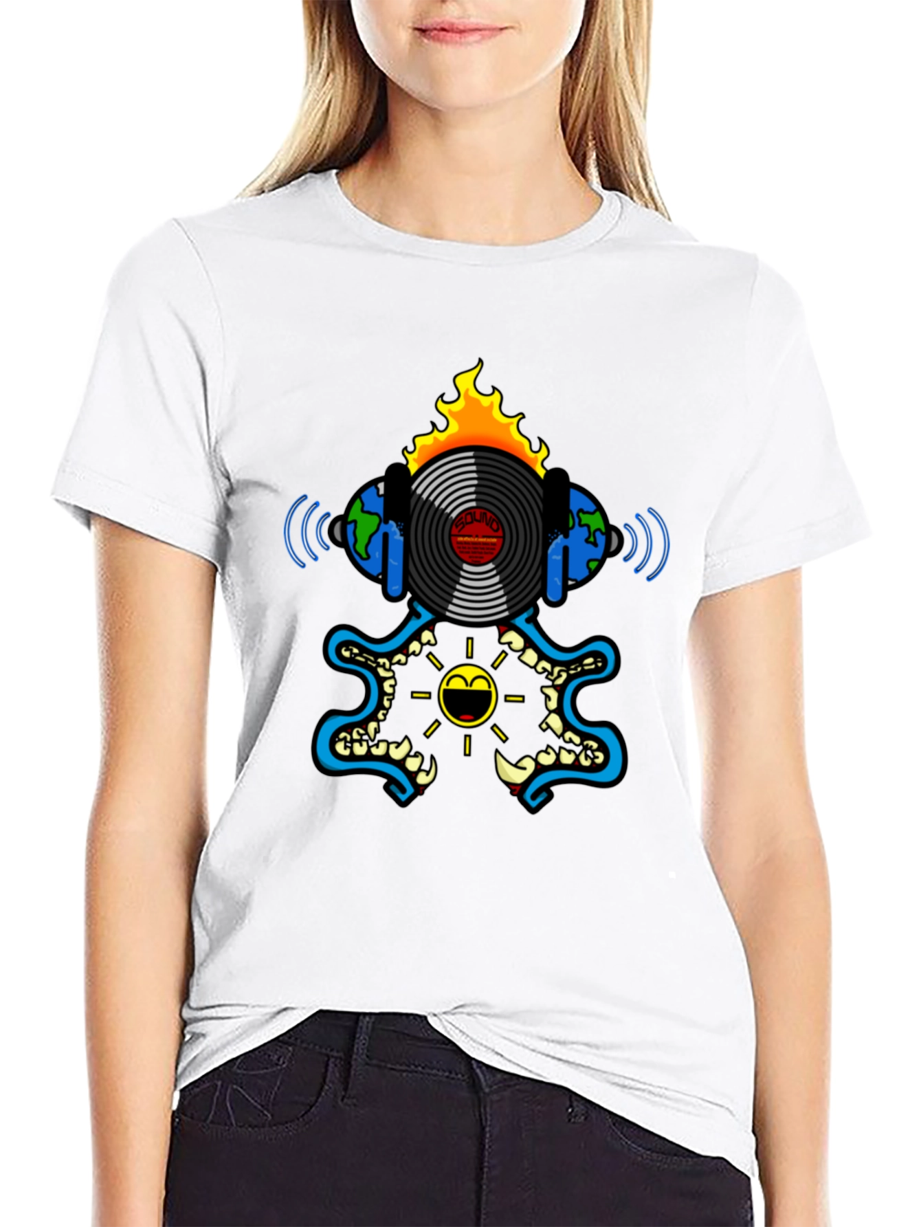 Fiery Music T-Shirt - Black Graphic Tee