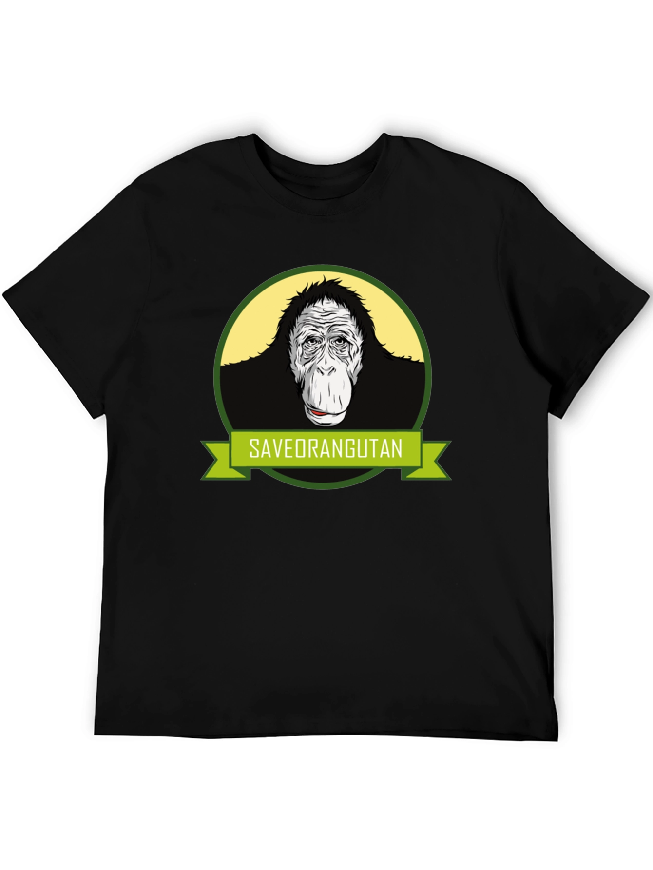 Save Orangutan Graphic Tee - Black Cotton T-Shirt