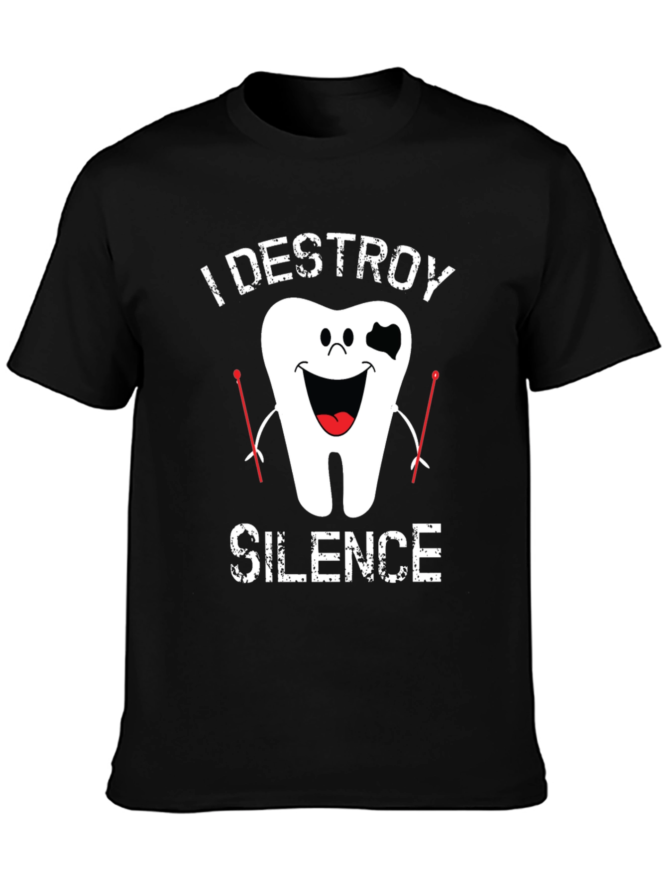 I Destroy Silence Drummer Tooth T-Shirt