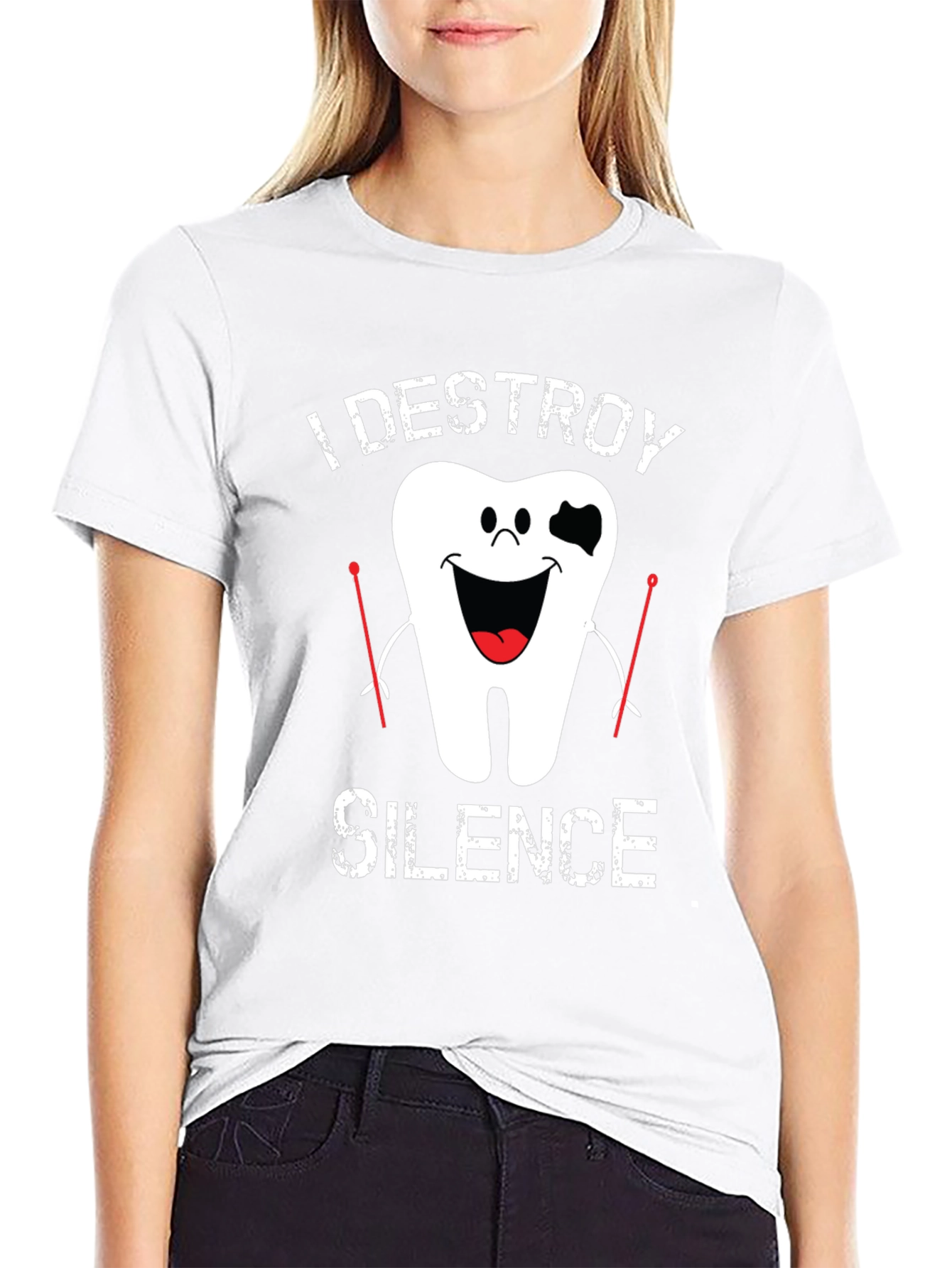 I Destroy Silence Drummer Tooth T-Shirt