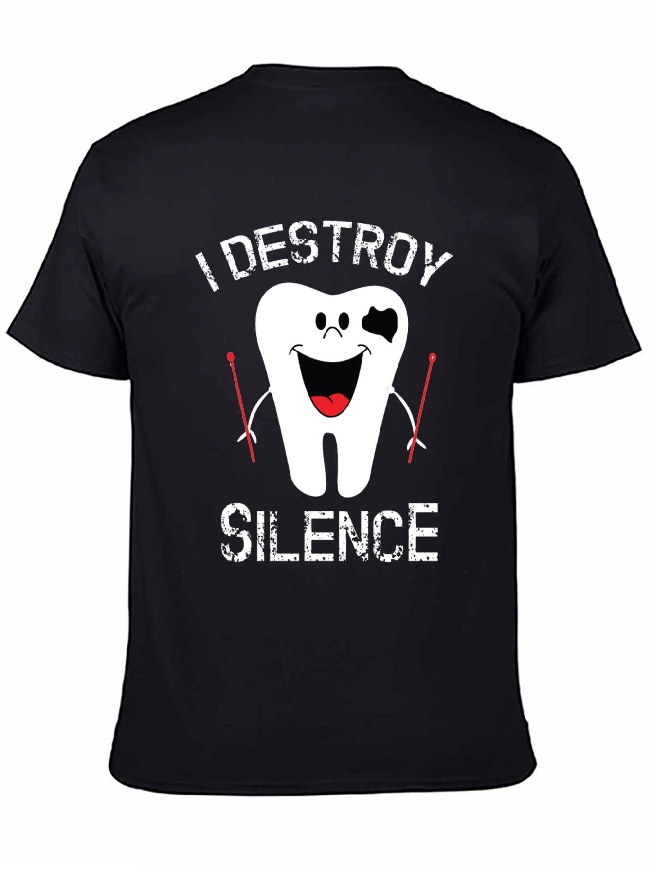 I Destroy Silence Drummer Tooth T-Shirt