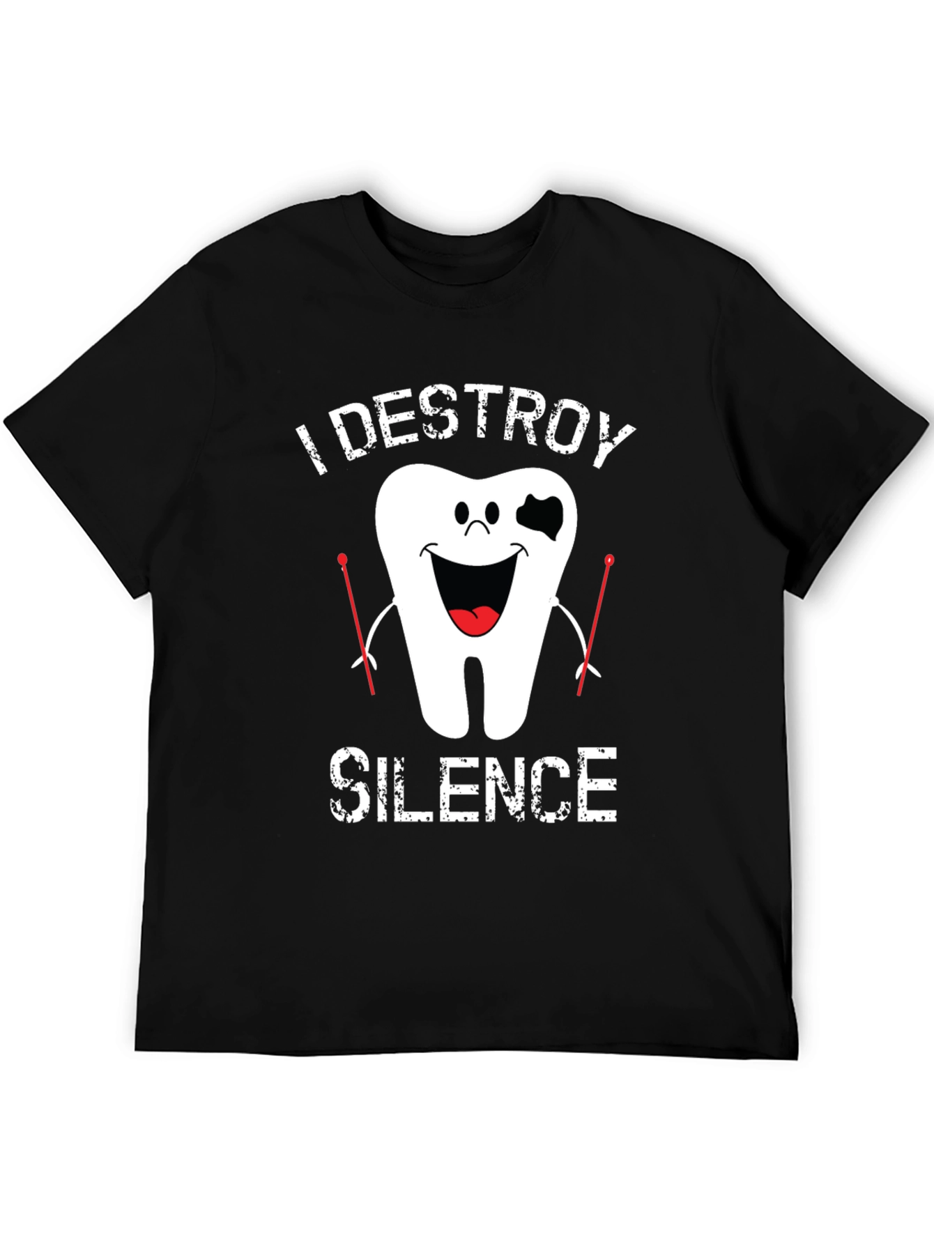 I Destroy Silence Drummer Tooth T-Shirt