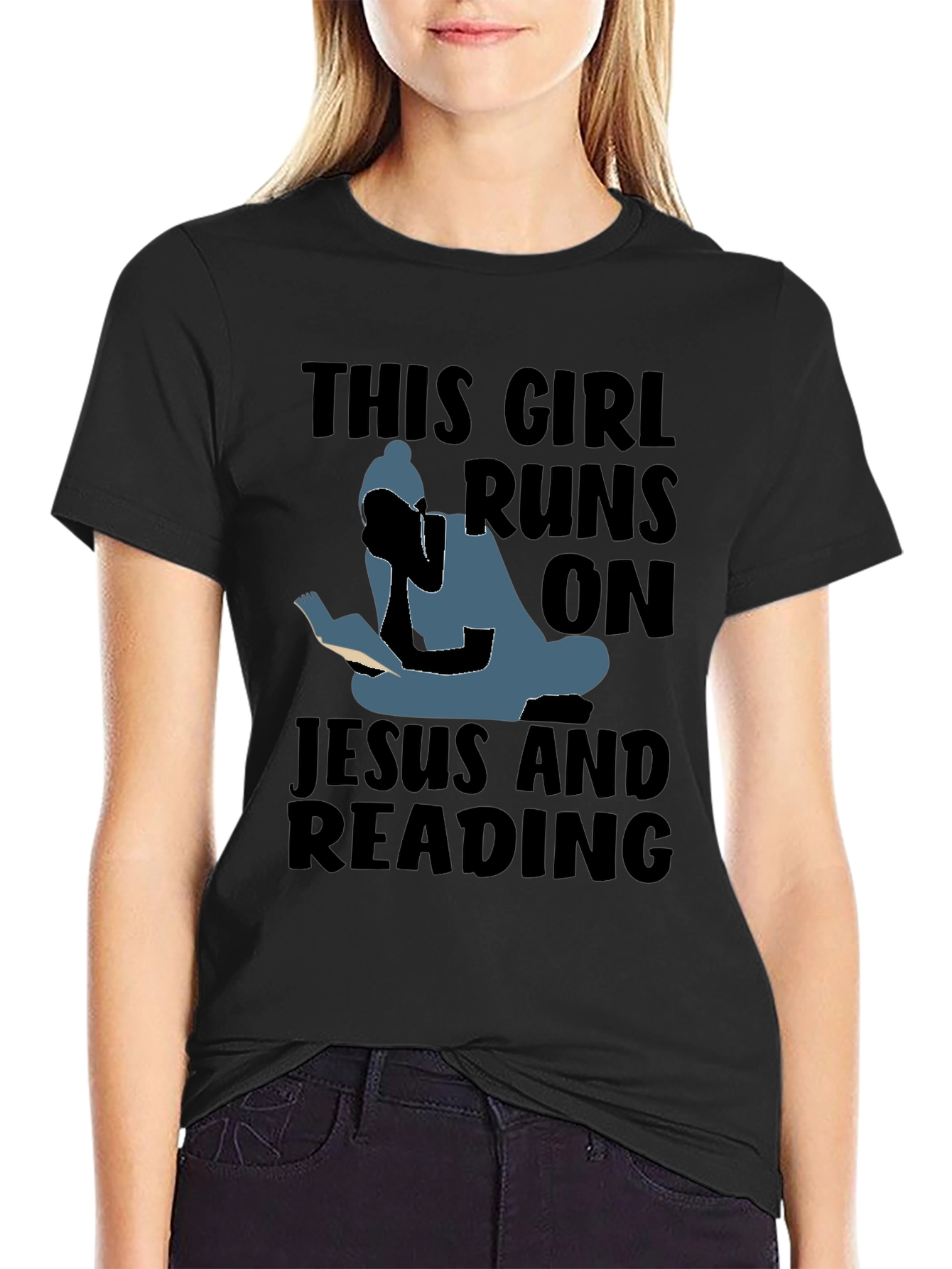 This Girl Runs On Jesus and Reading T-Shirt