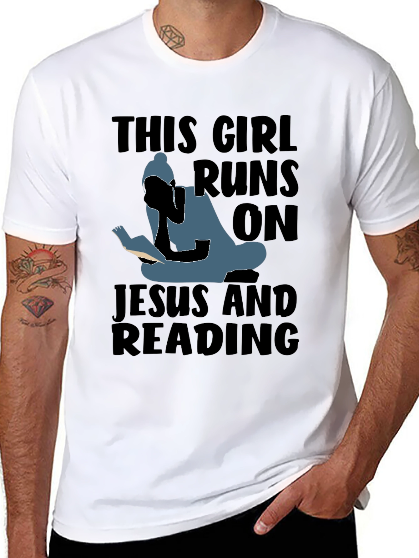 This Girl Runs On Jesus and Reading T-Shirt