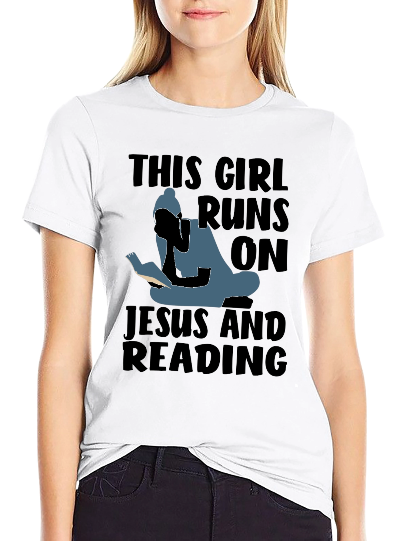 This Girl Runs On Jesus and Reading T-Shirt