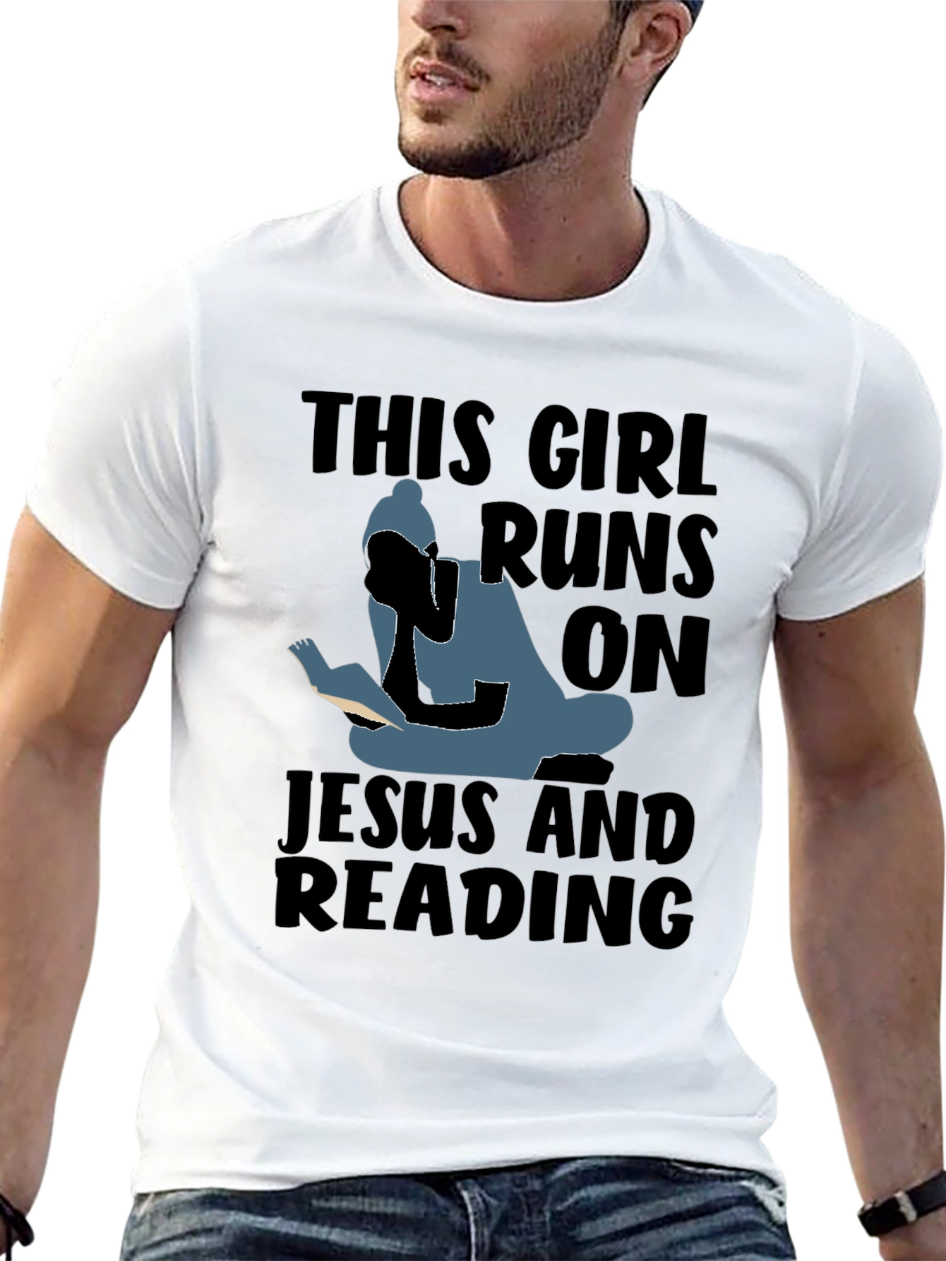 This Girl Runs On Jesus and Reading T-Shirt