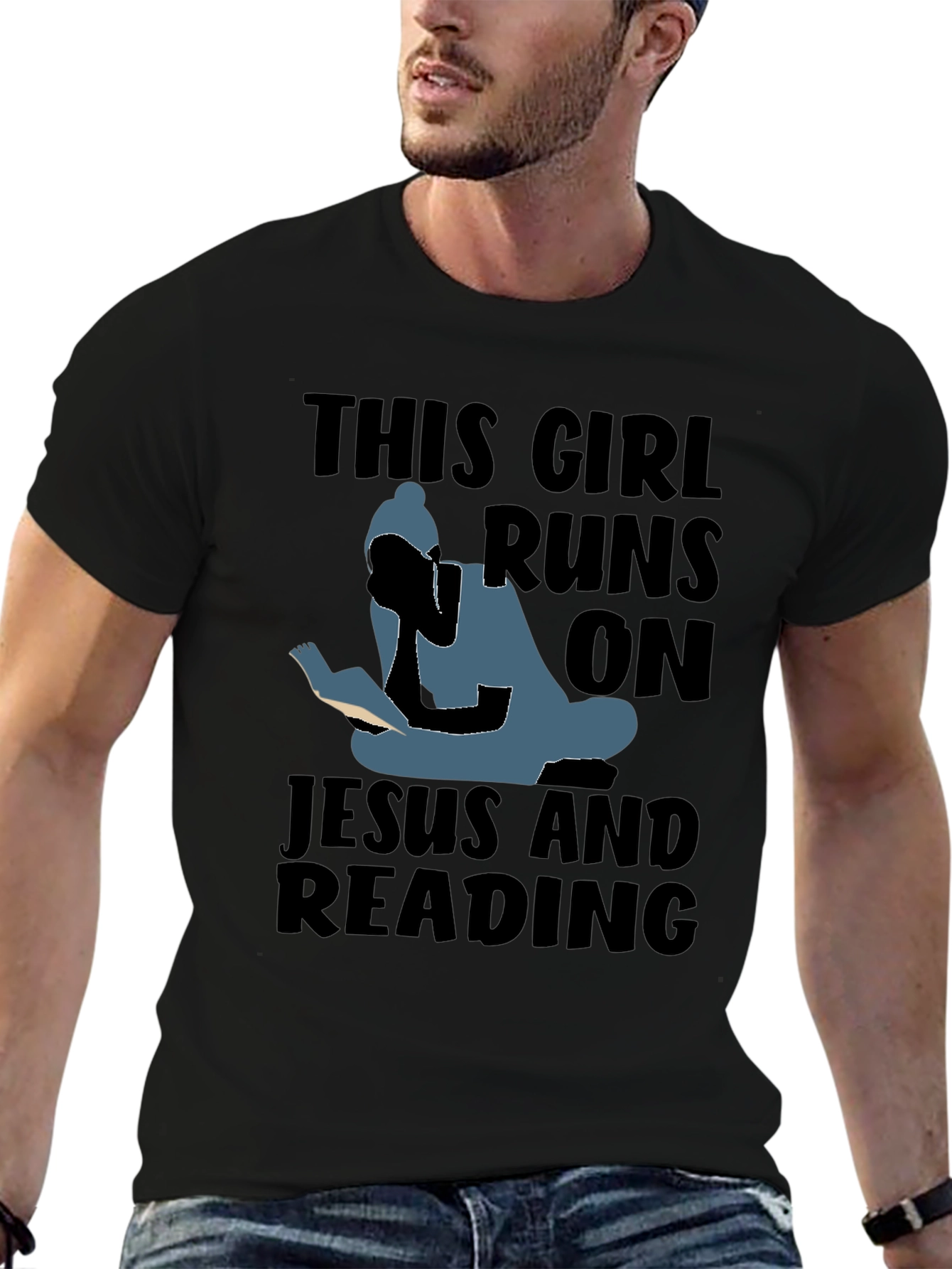 This Girl Runs On Jesus and Reading T-Shirt