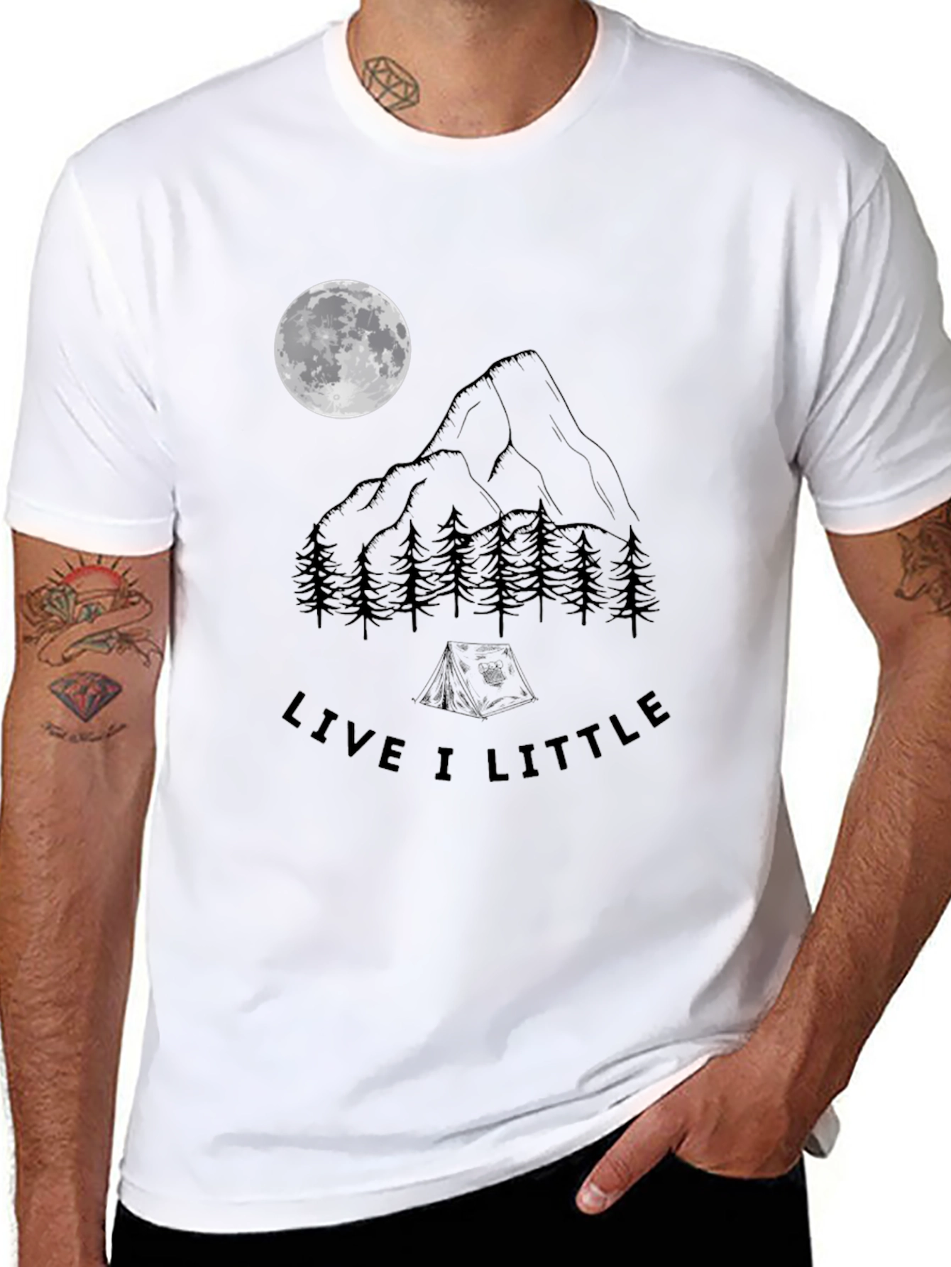 Live A Little Camping T-Shirt - Mountain Moon Design