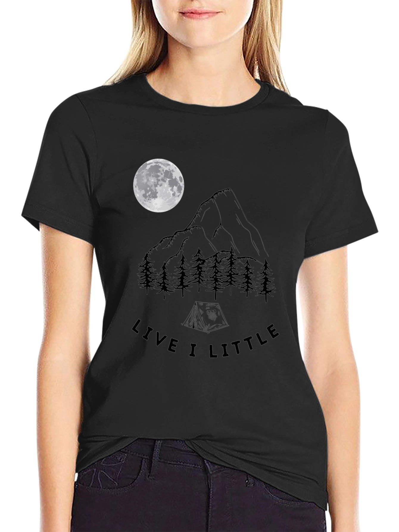 Live A Little Camping T-Shirt - Mountain Moon Design