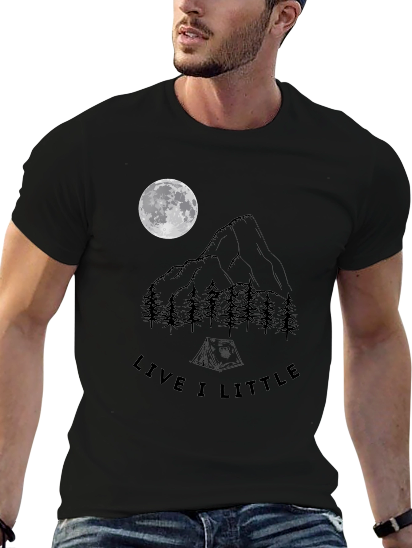 Live A Little Camping T-Shirt - Mountain Moon Design