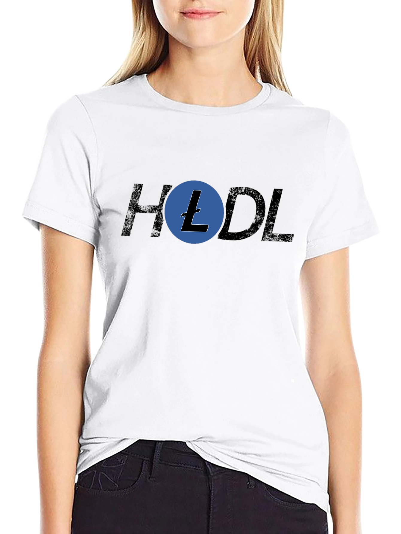 HODL Litecoin Crypto T-Shirt - Black Cotton Blend
