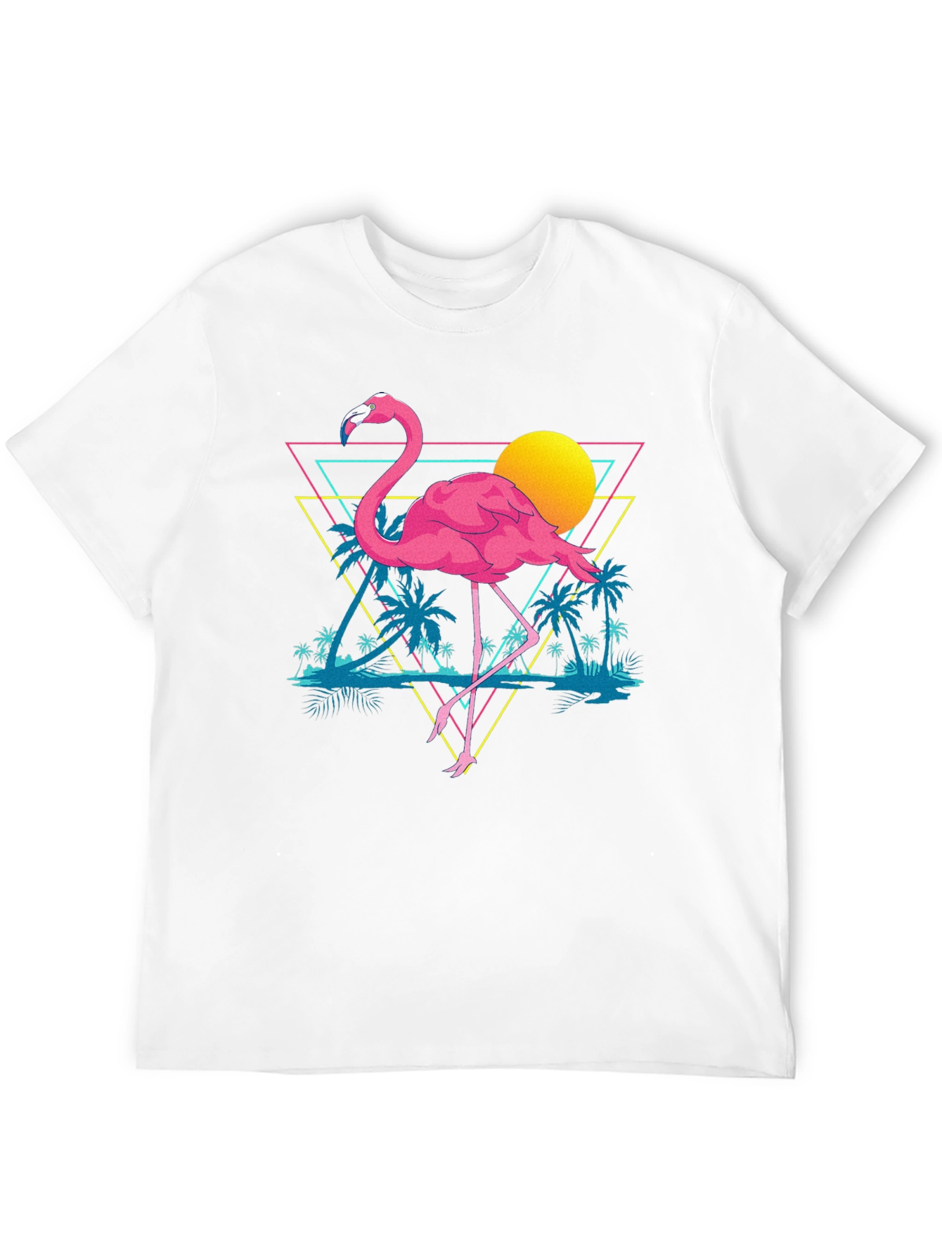 Retro Flamingo T-Shirt - Black Cotton Graphic Tee