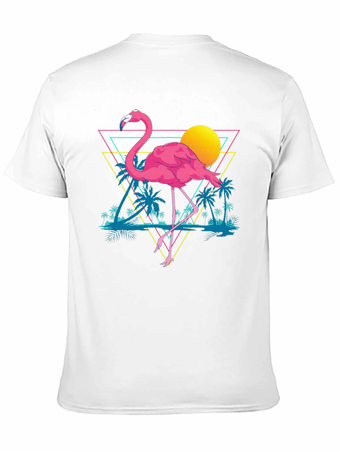 Retro Flamingo T-Shirt - Black Cotton Graphic Tee