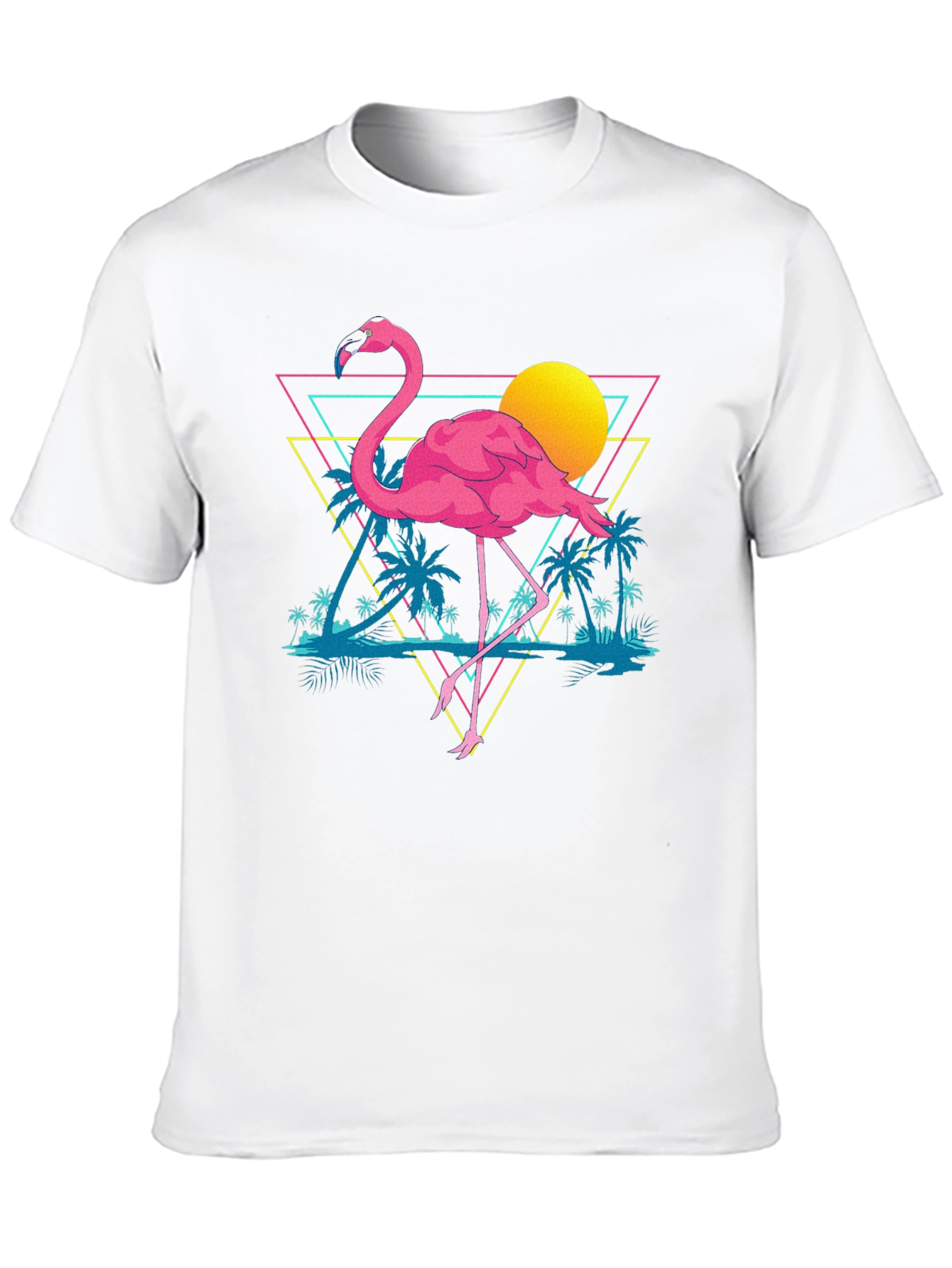 Retro Flamingo T-Shirt - Black Cotton Graphic Tee