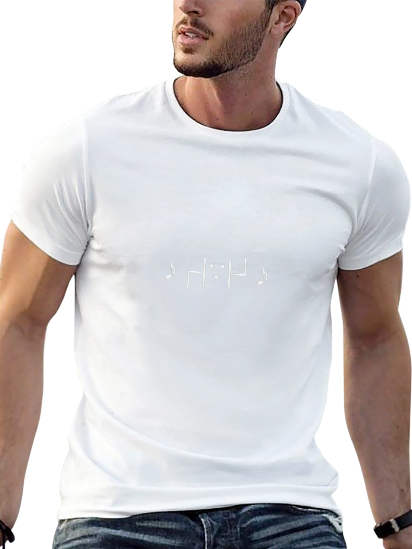 Musical Notation Graphic Tee - Black Cotton Shirt