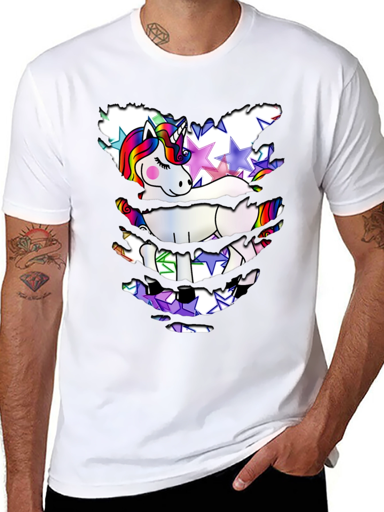 Unicorn Star T-Shirt - Distressed Look