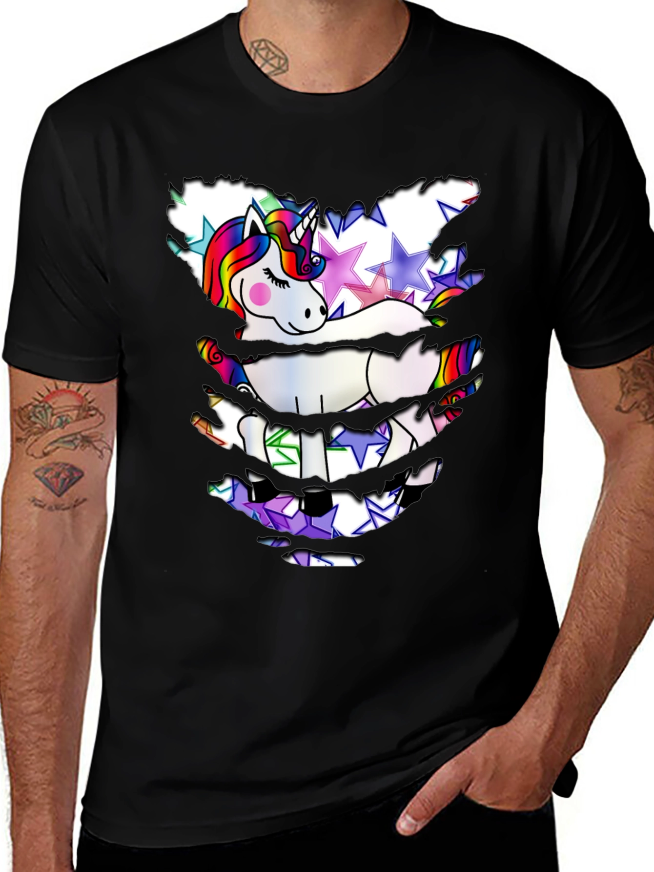 Unicorn Star T-Shirt - Distressed Look