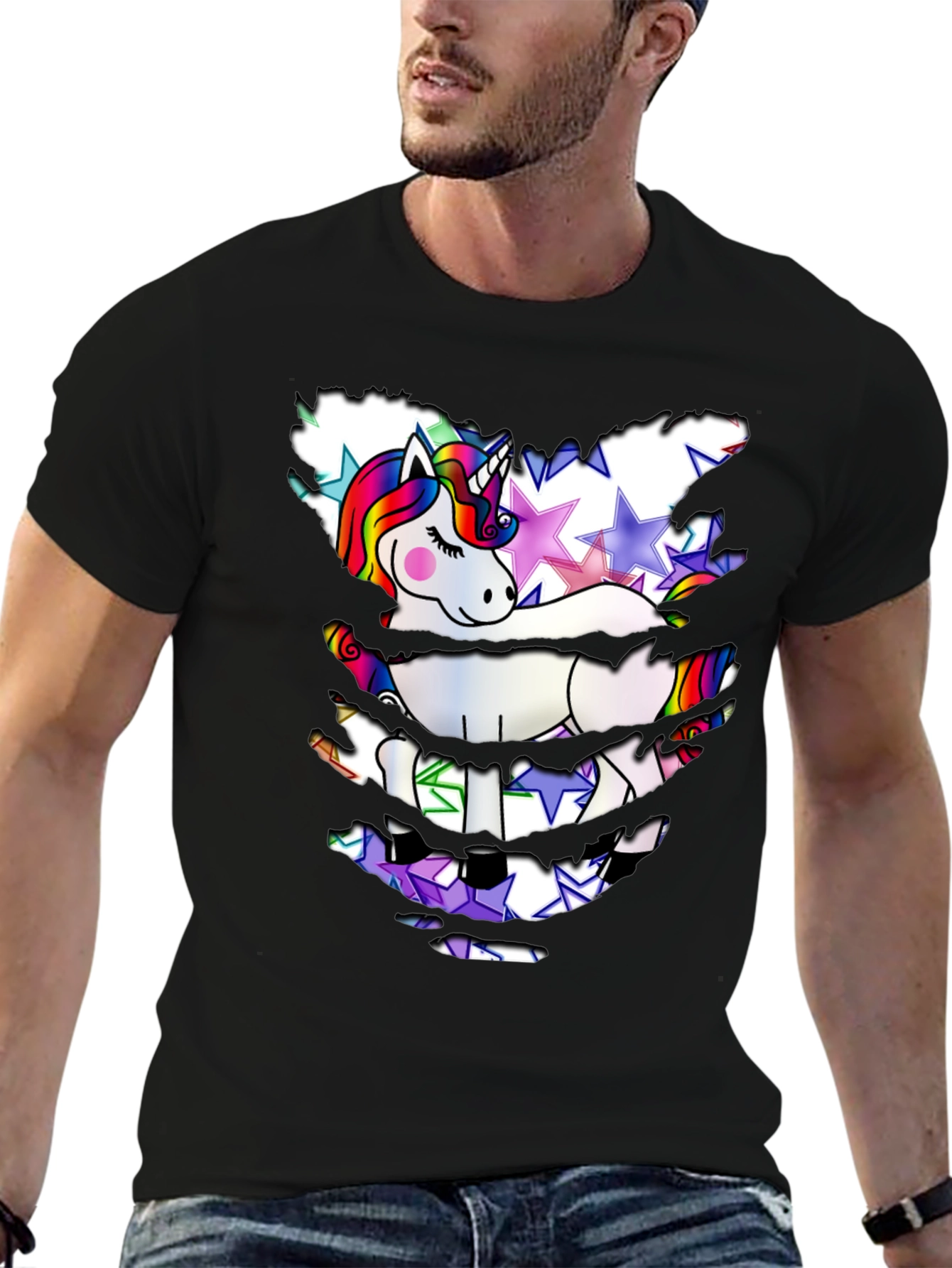 Unicorn Star T-Shirt - Distressed Look