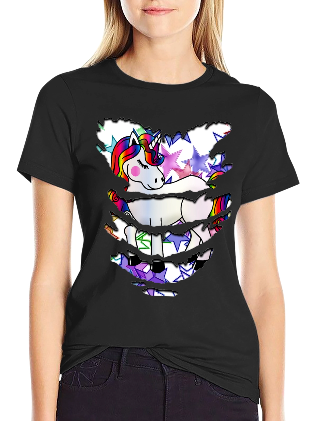 Unicorn Star T-Shirt - Distressed Look