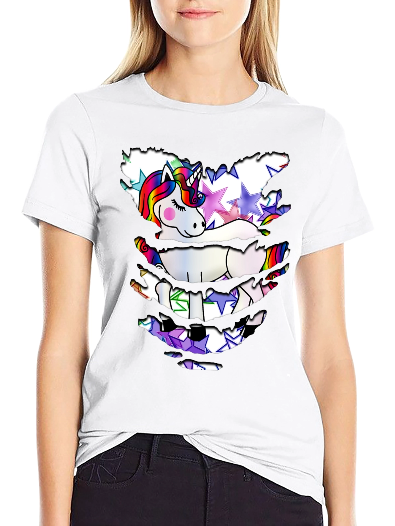 Unicorn Star T-Shirt - Distressed Look