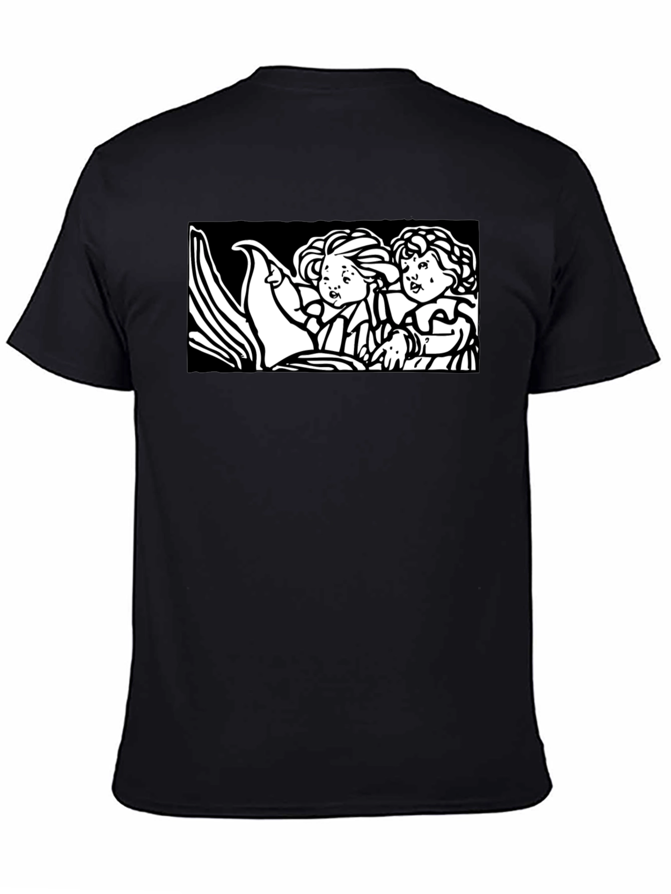 Retro Cartoon Graphic Tee - Black