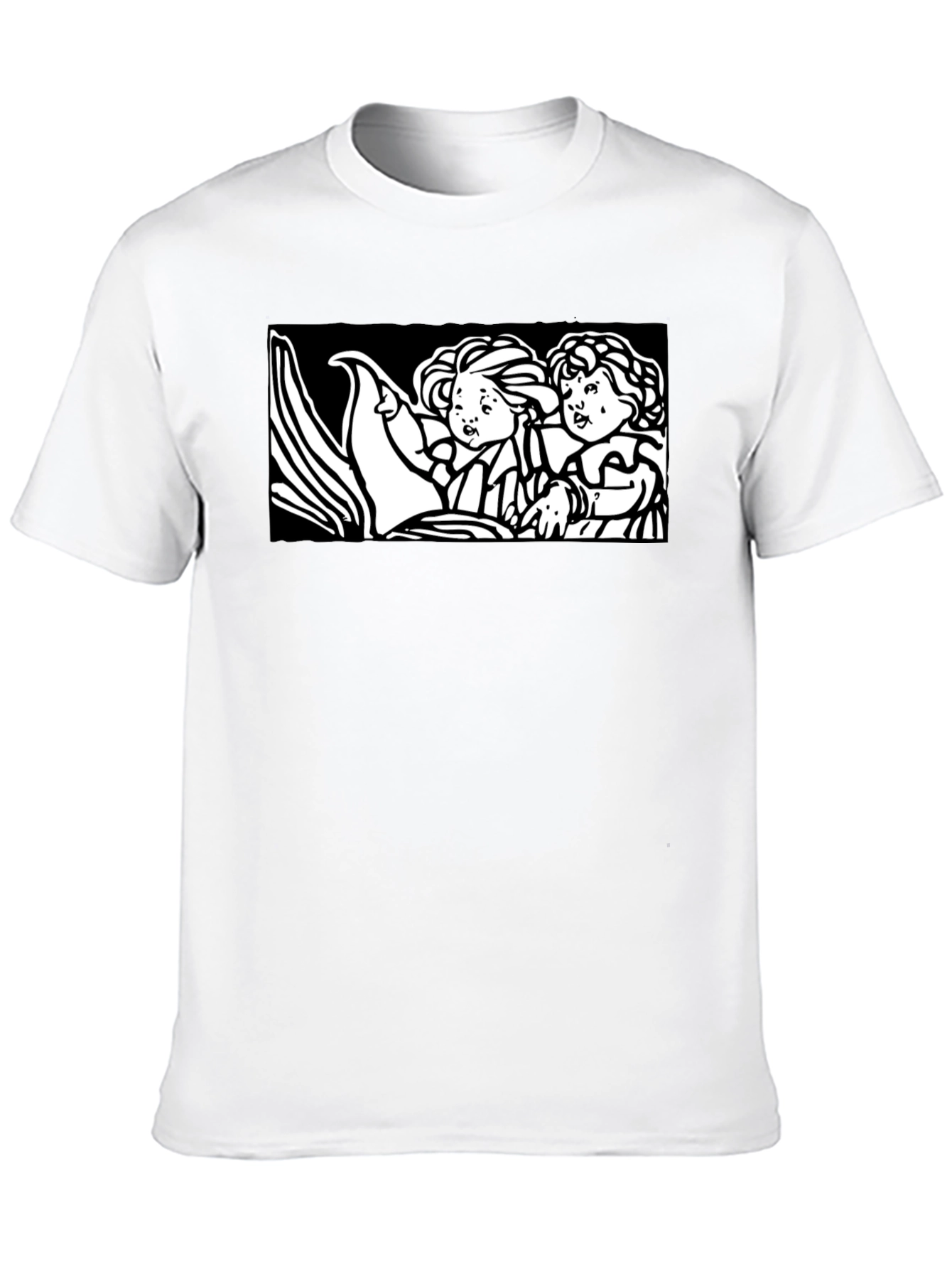 Retro Cartoon Graphic Tee - Black
