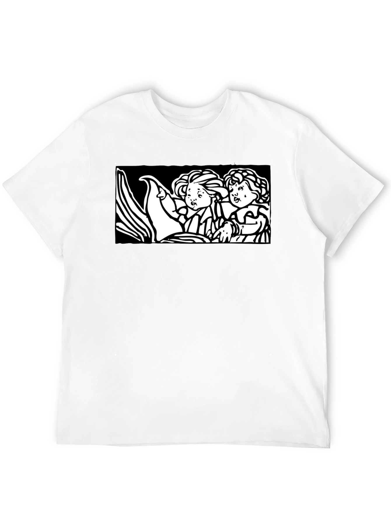 Retro Cartoon Graphic Tee - Black