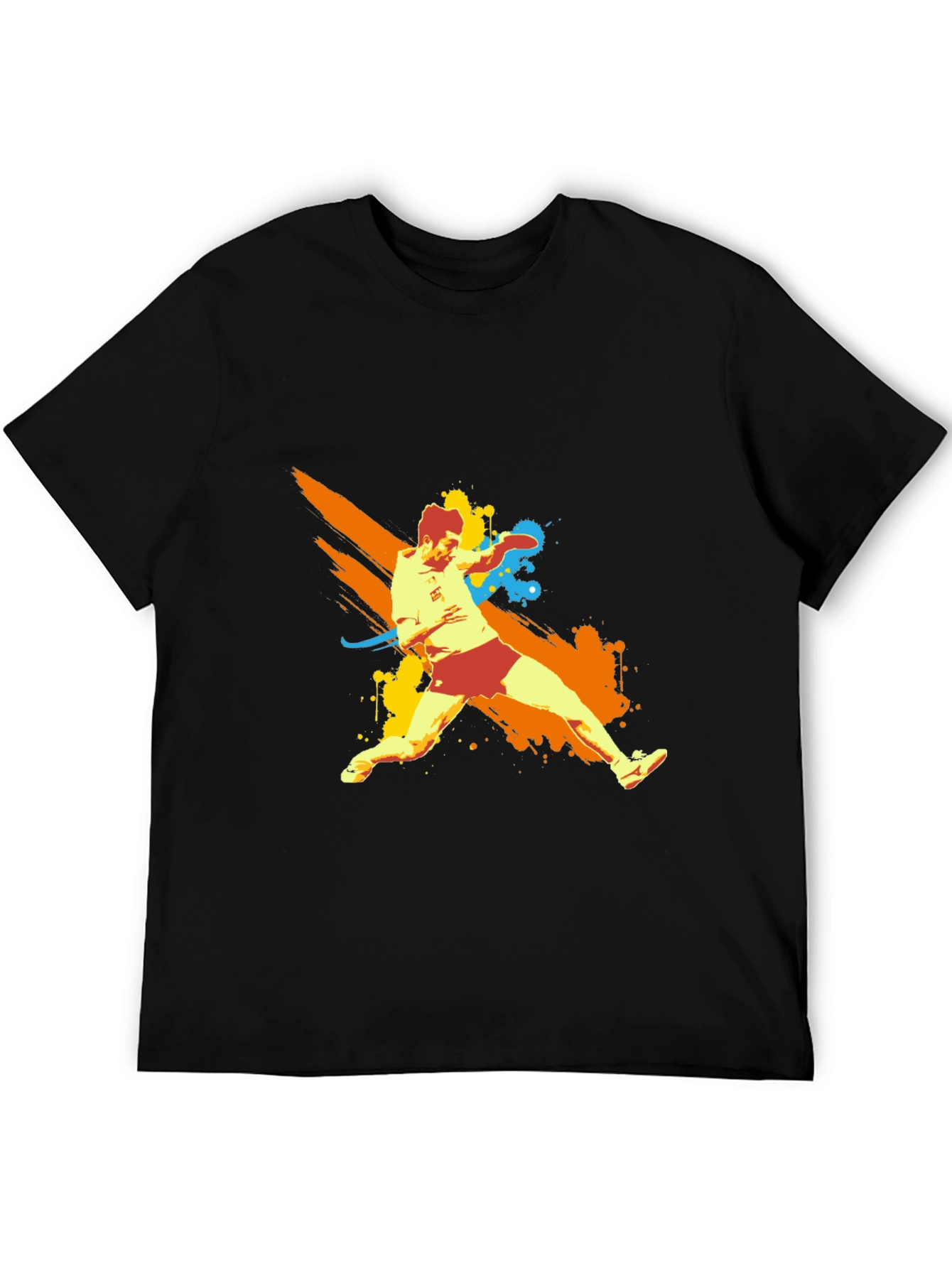 Tennis Player Graphic Black T-Shirt