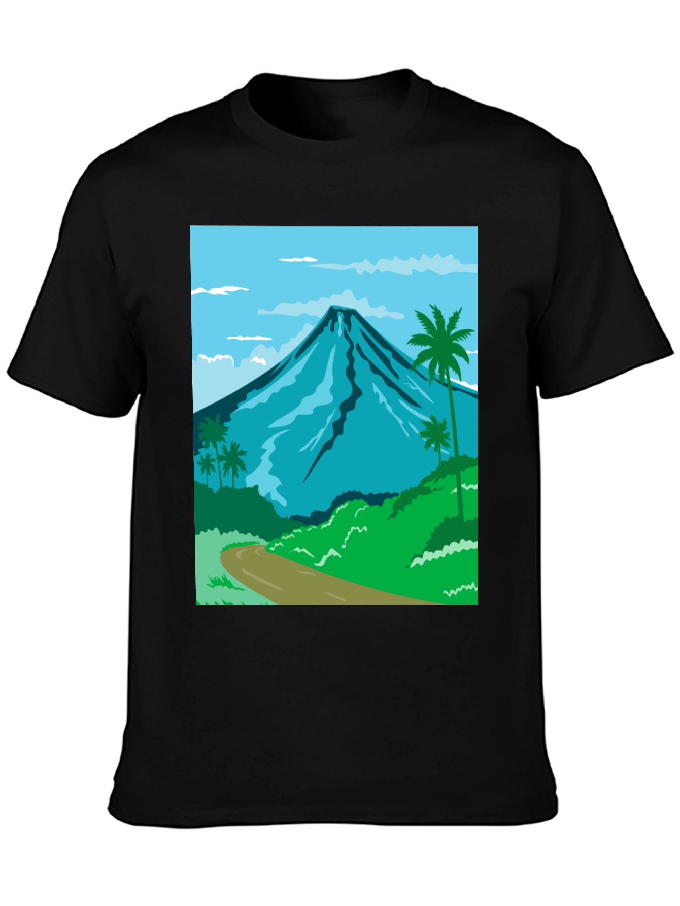 Mountain and Palm Tree Graphic Tee