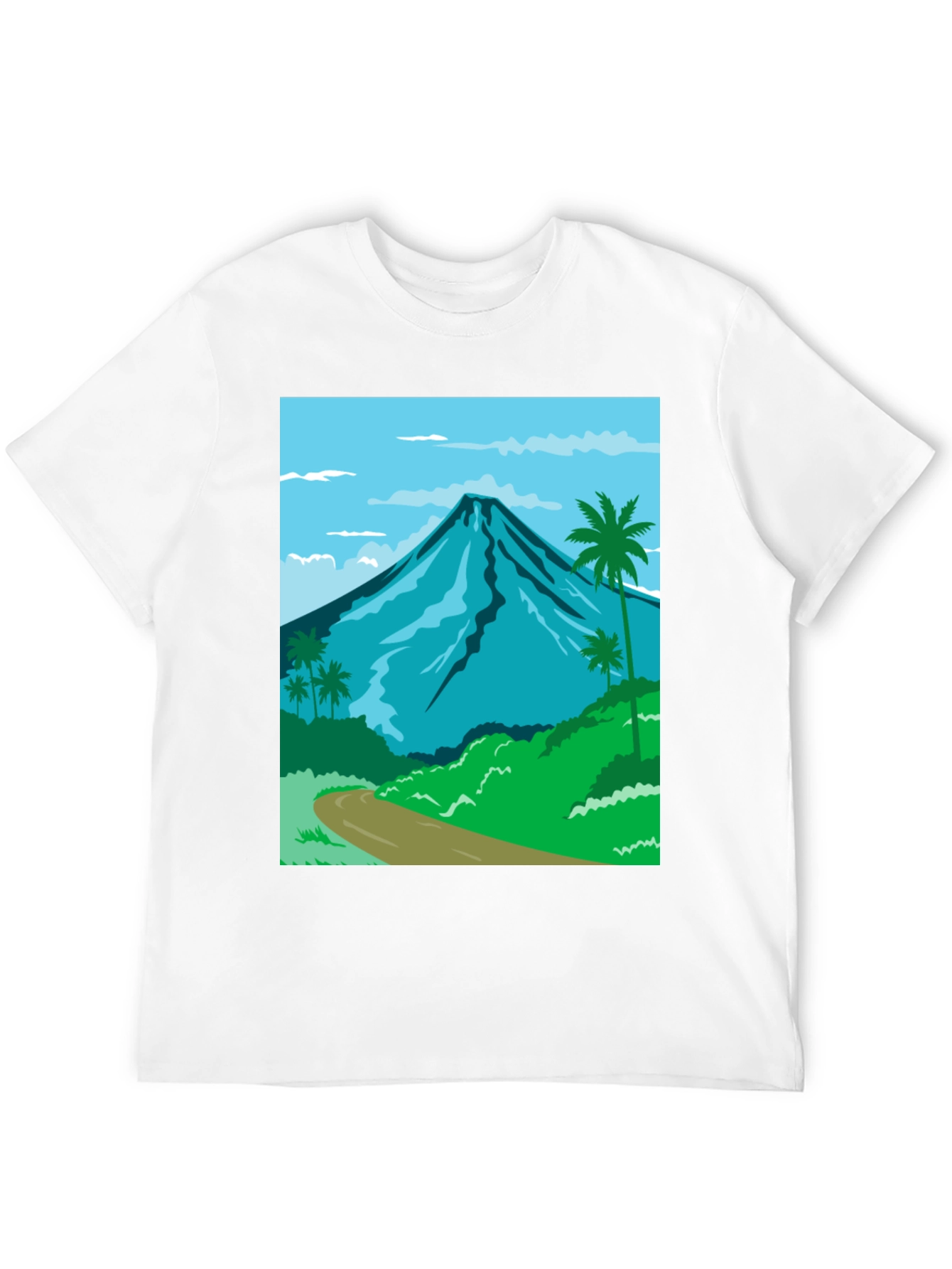 Mountain and Palm Tree Graphic Tee