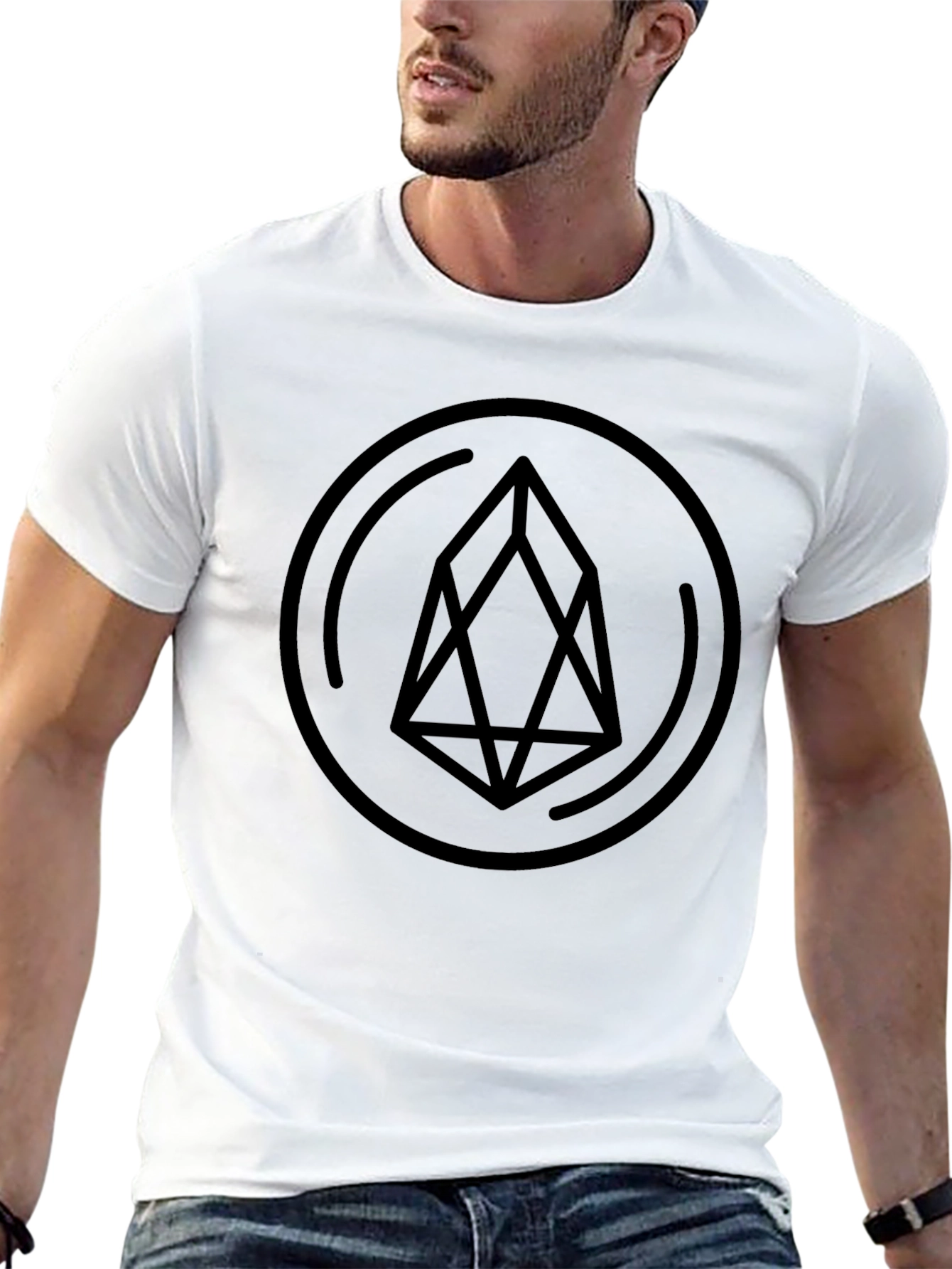 Geometric Graphic Tee - Modern Black T-Shirt