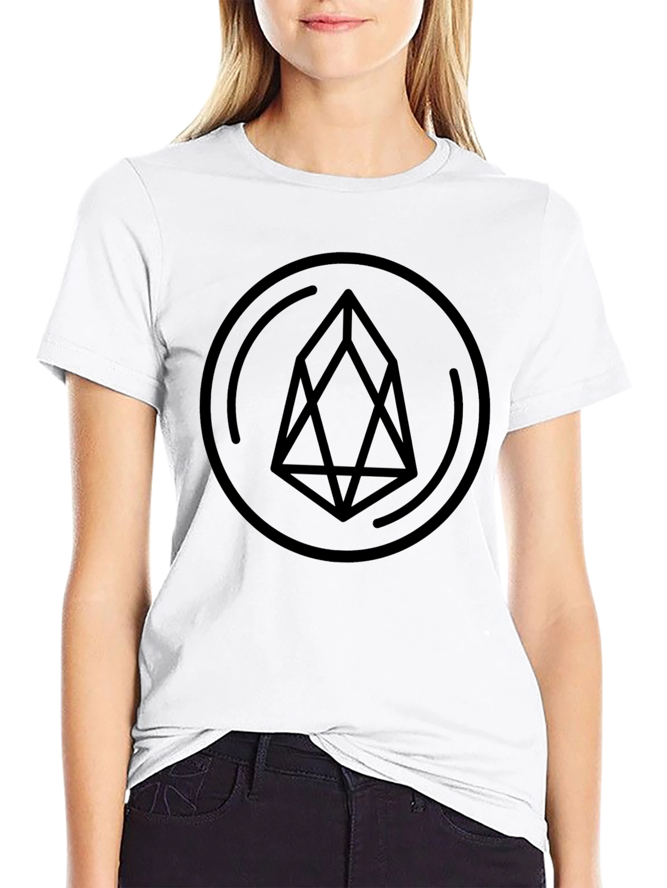 Geometric Graphic Tee - Modern Black T-Shirt