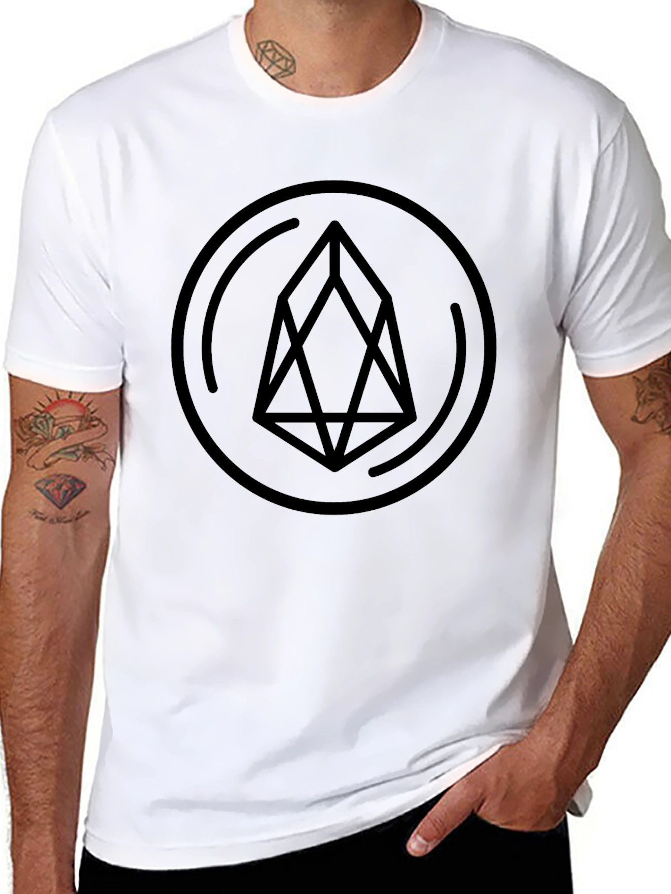 Geometric Graphic Tee - Modern Black T-Shirt