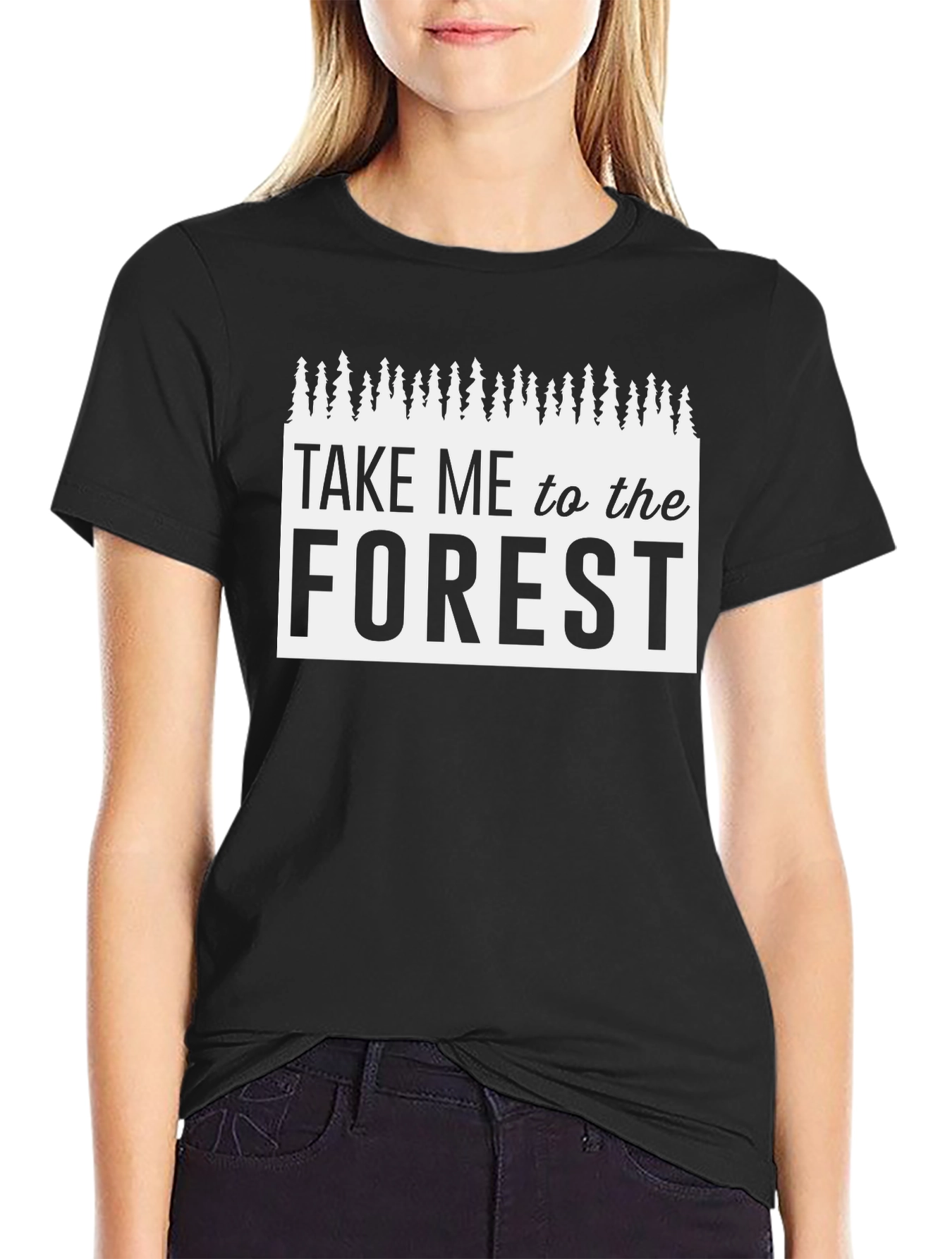 Take Me to the Forest Black Graphic Tee