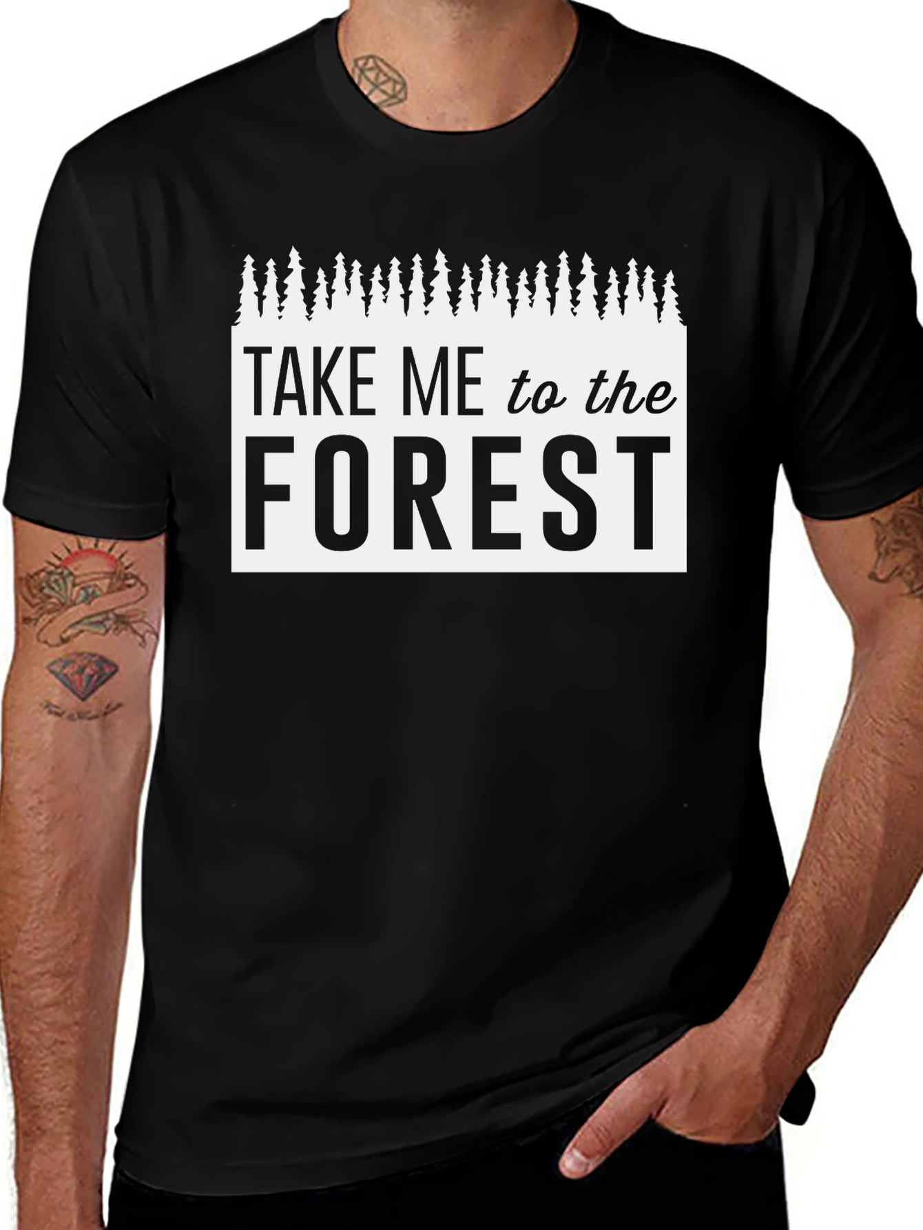 Take Me to the Forest Black Graphic Tee