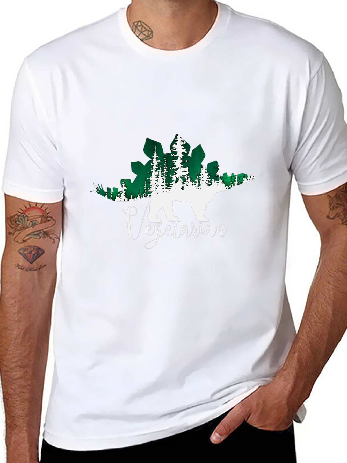 Vegetarian Dinosaur Graphic T-Shirt