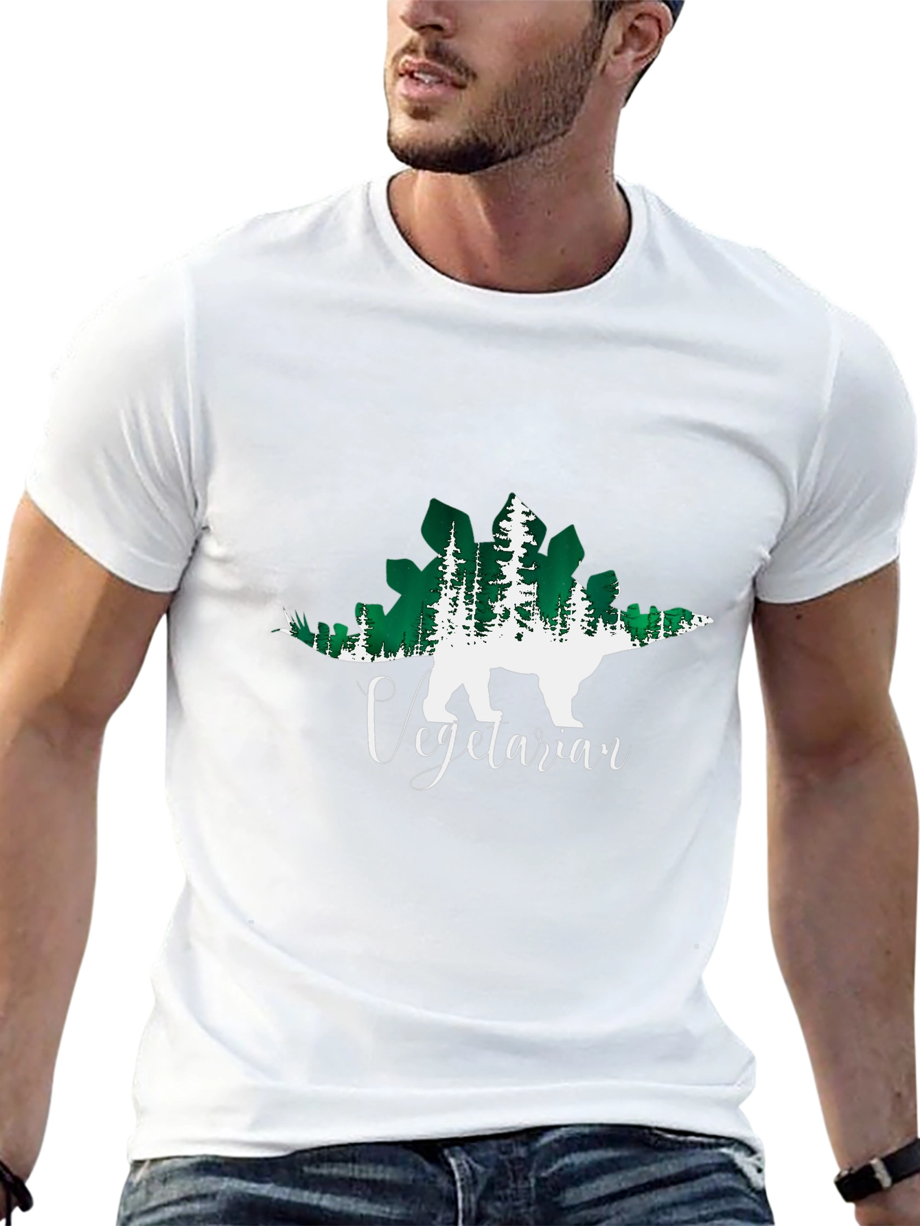 Vegetarian Dinosaur Graphic T-Shirt