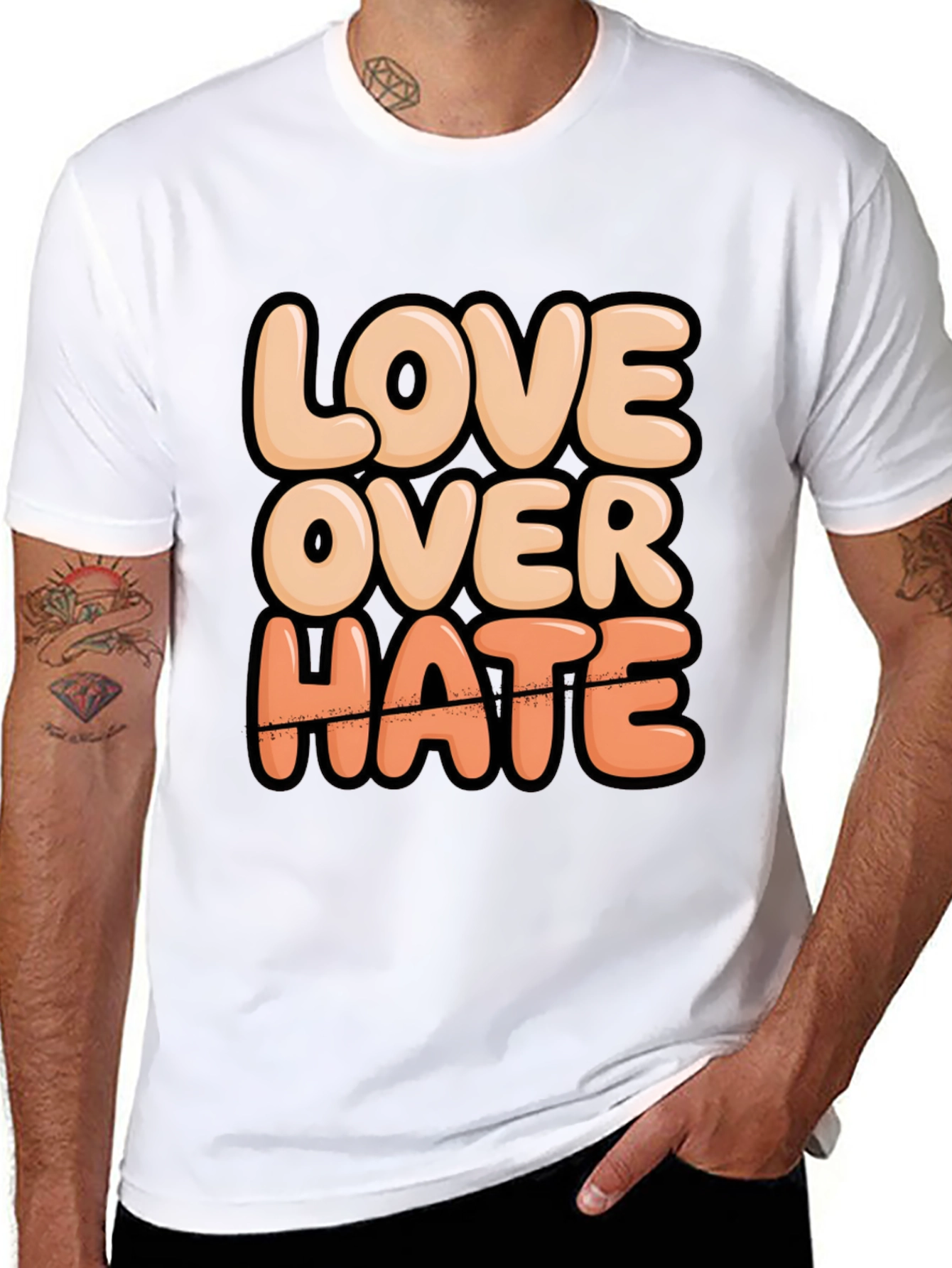 Love Over Hate Graphic T-Shirt