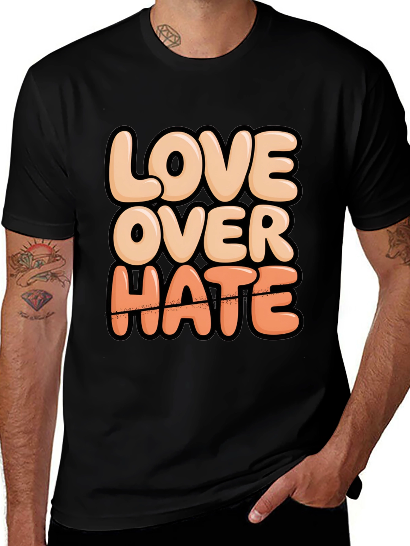 Love Over Hate Graphic T-Shirt