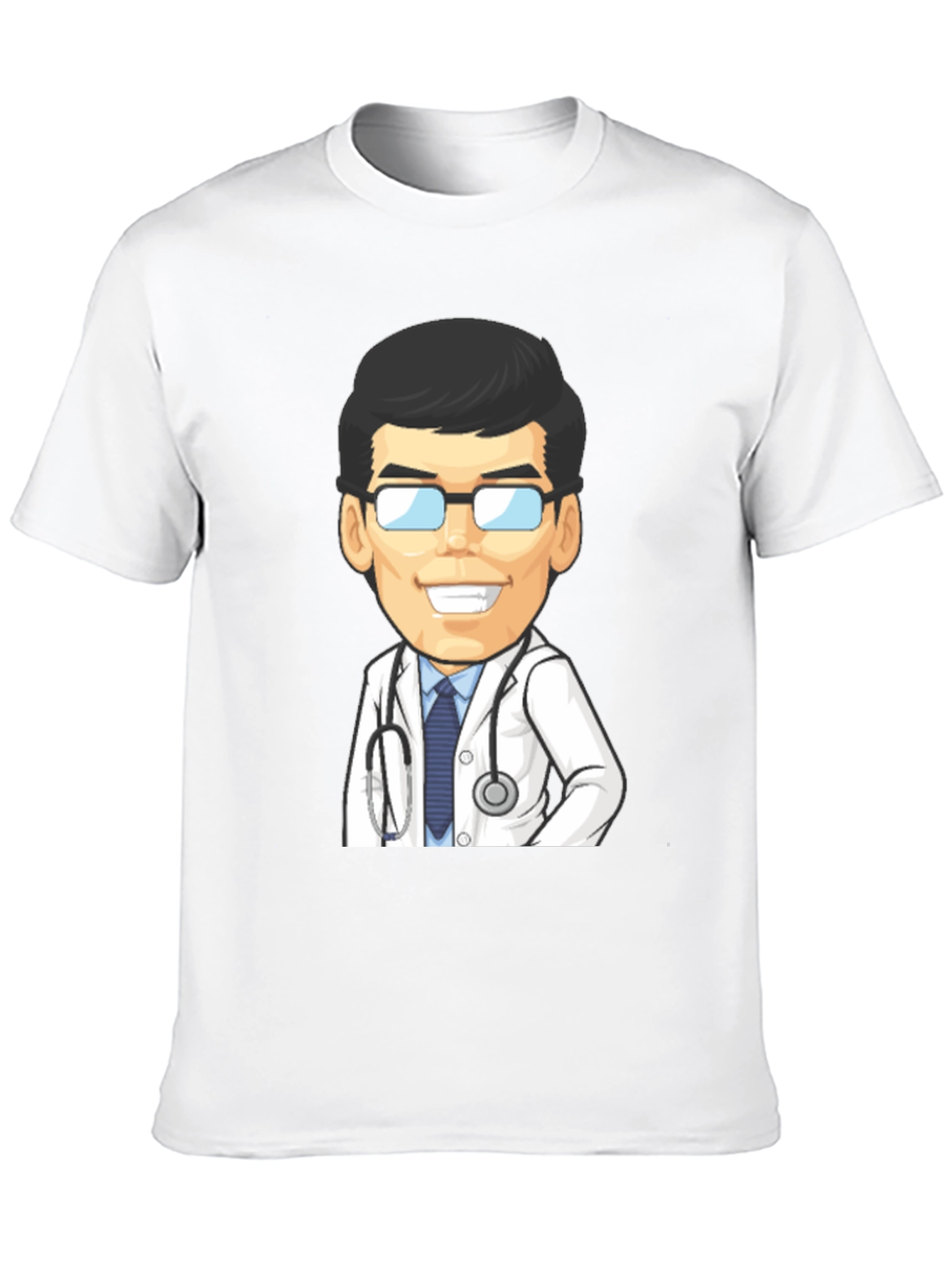 Cartoon Doctor Graphic Tee - Black
