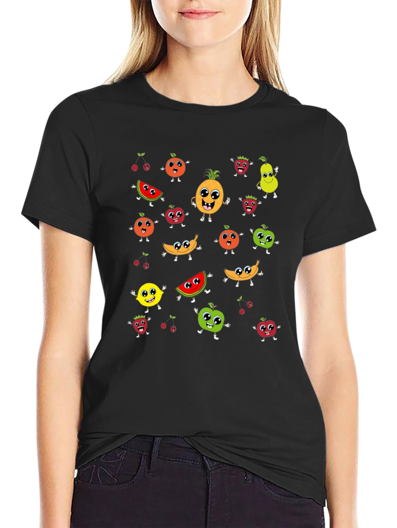 Fun Fruit Cartoon Graphic Tee