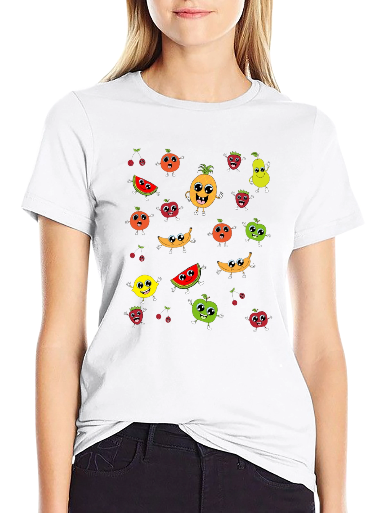 Fun Fruit Cartoon Graphic Tee