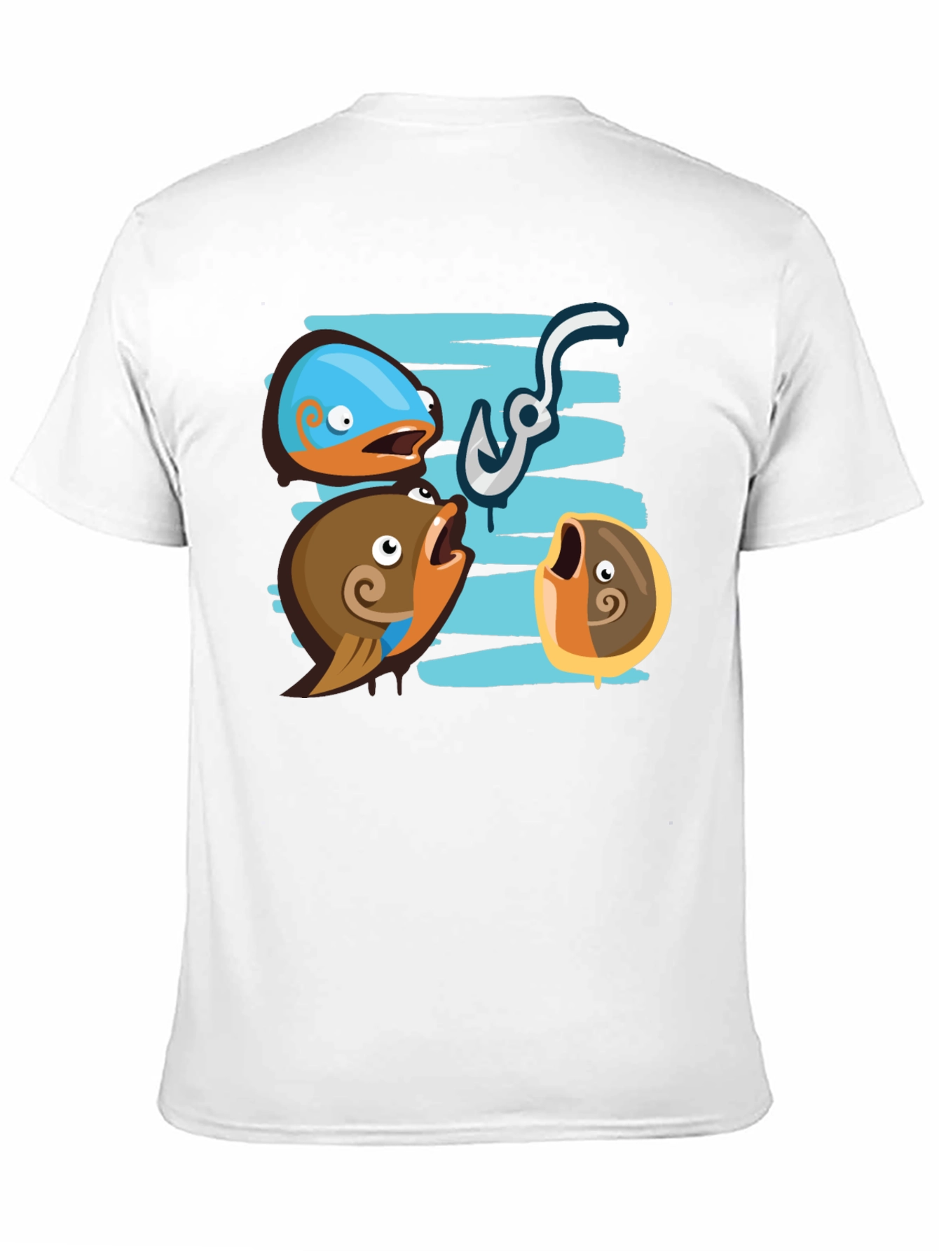 Funny Fish Hook Black T-Shirt