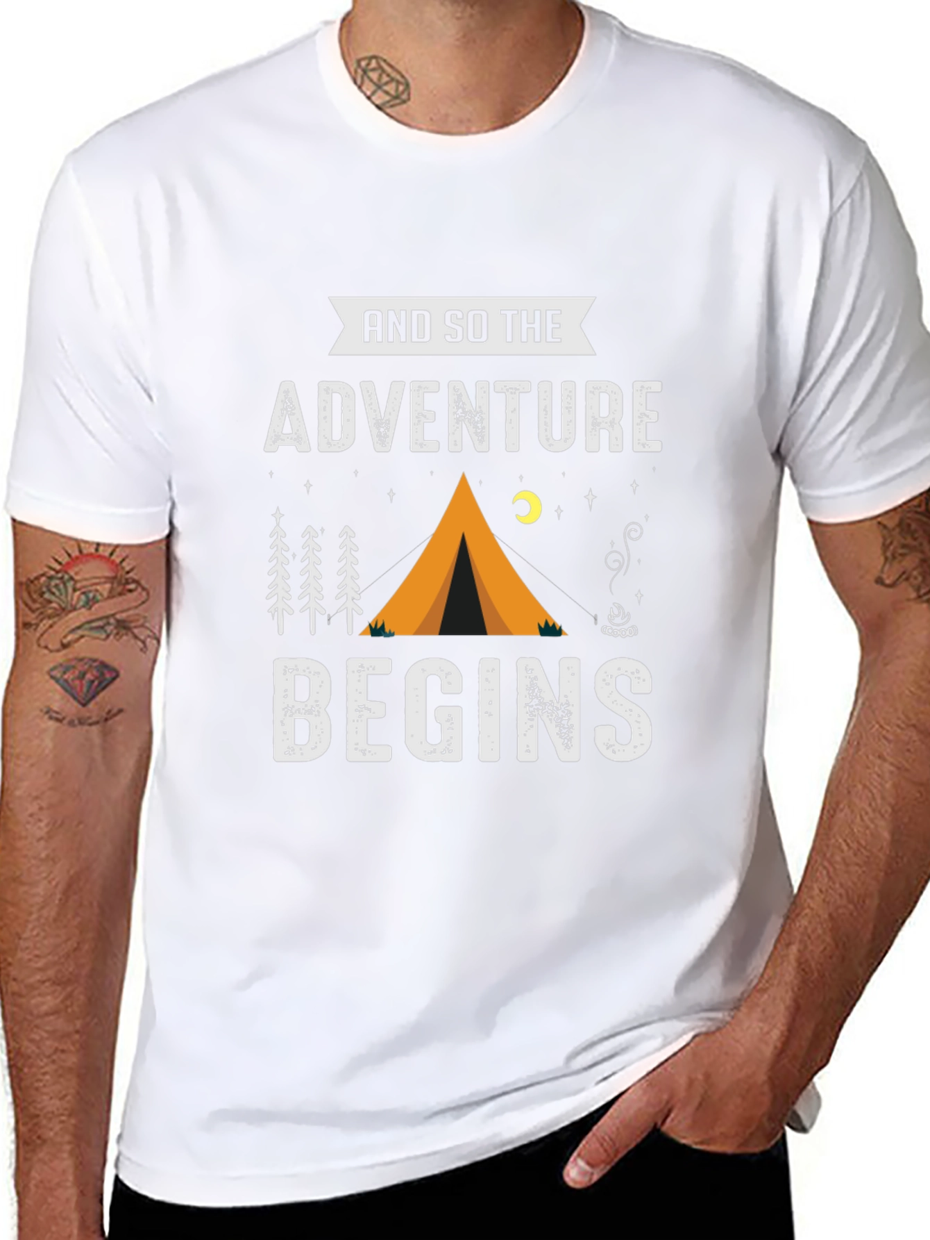 Adventure Begins Camping T-Shirt