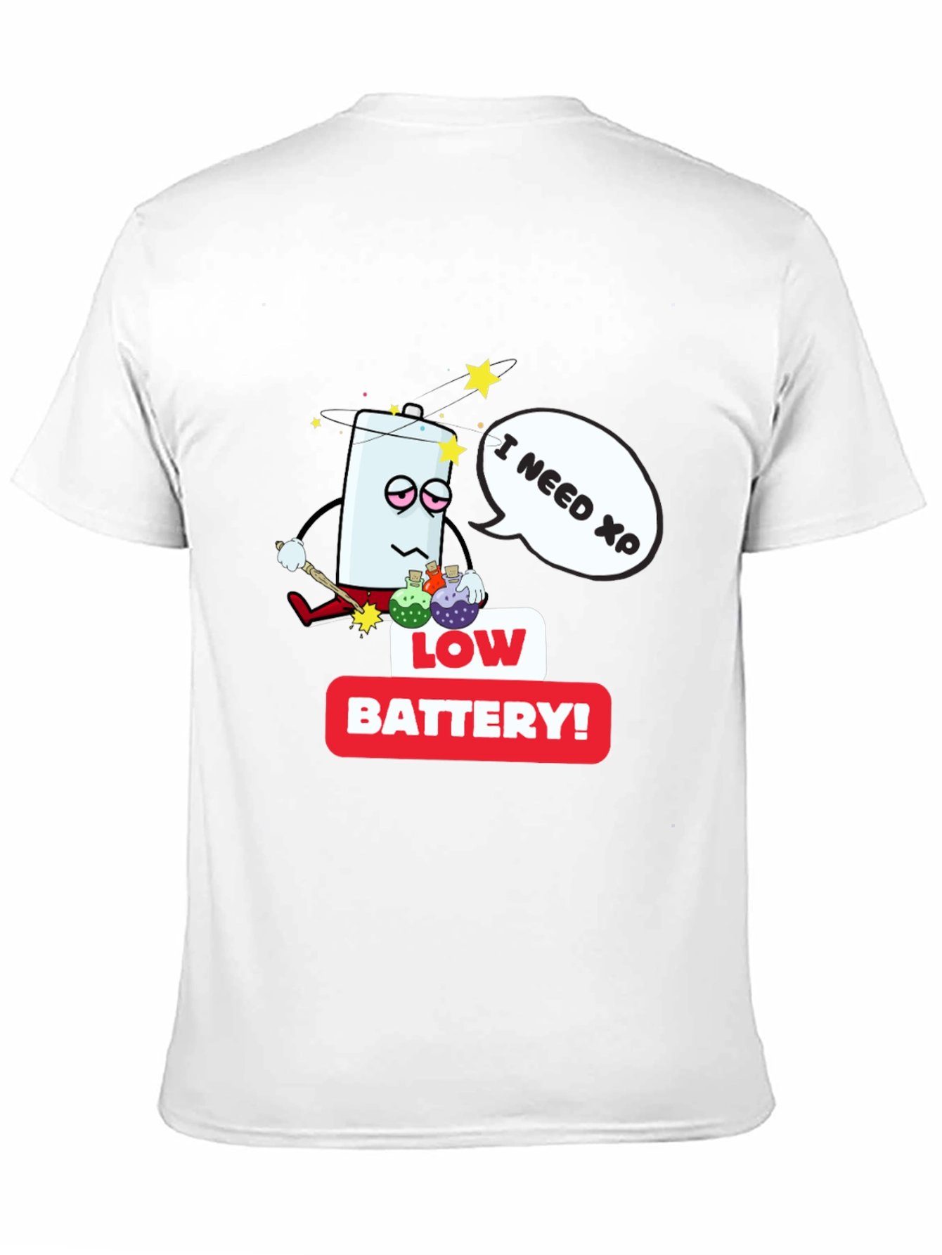 Low Battery XP Mens Black T-Shirt