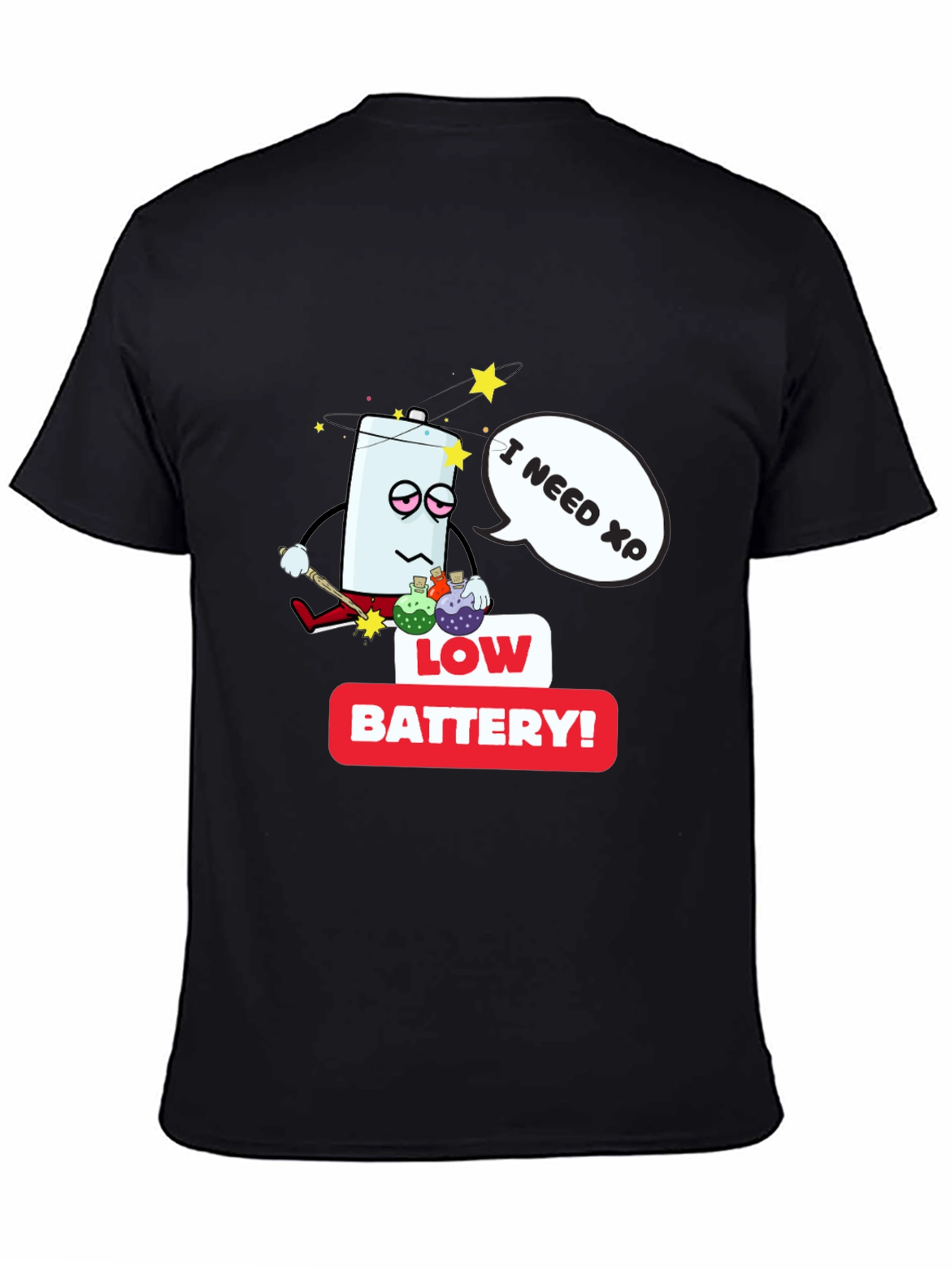 Low Battery XP Mens Black T-Shirt