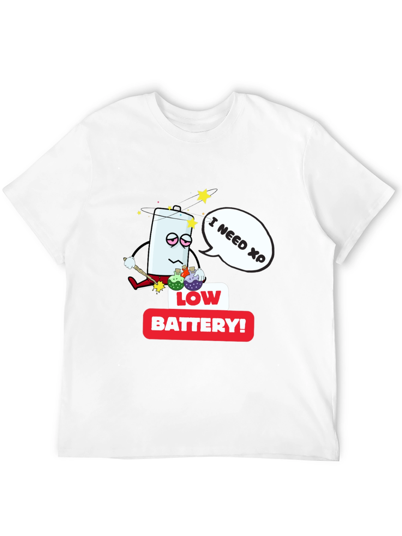 Low Battery XP Mens Black T-Shirt