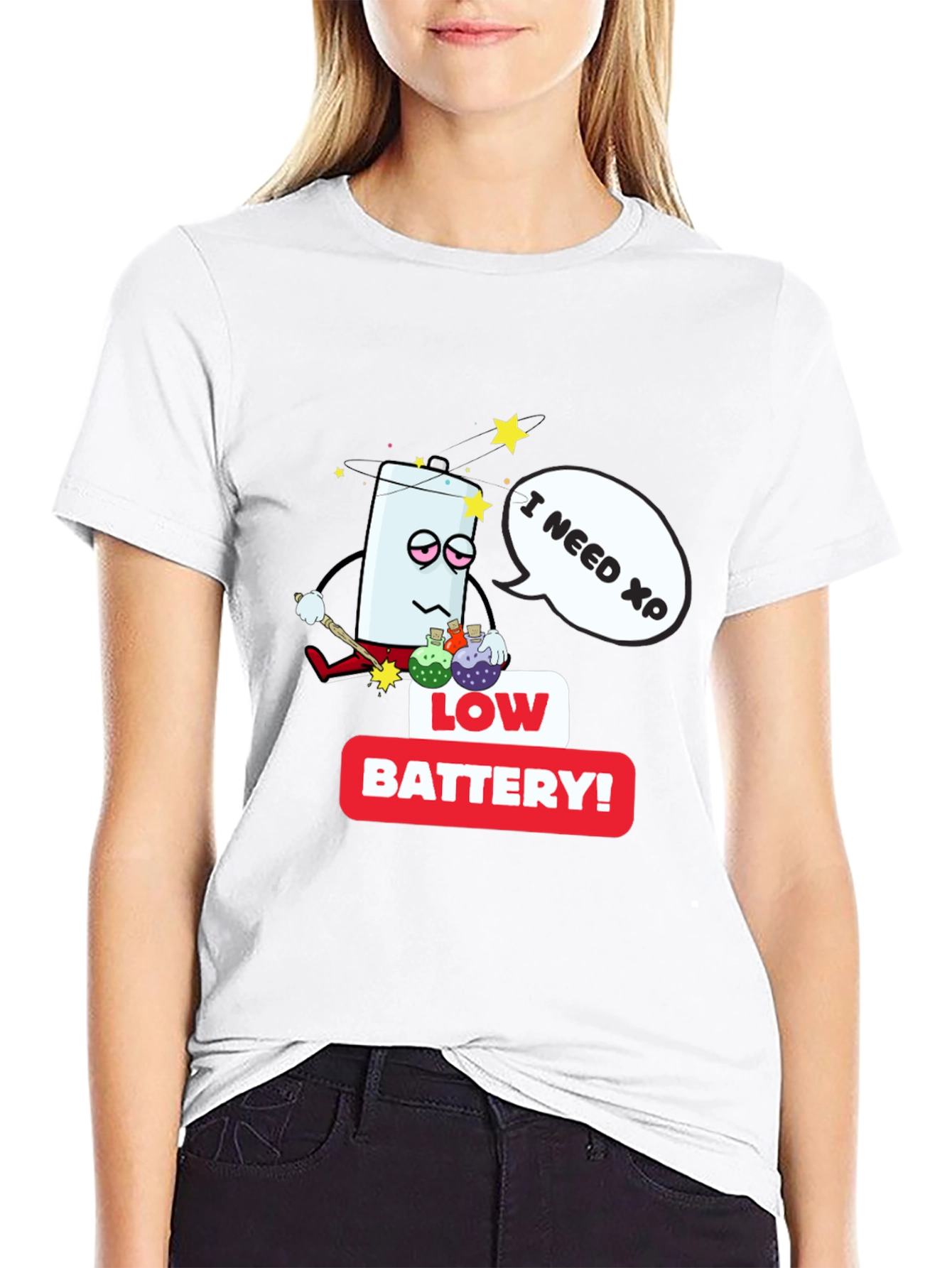 Low Battery XP Mens Black T-Shirt