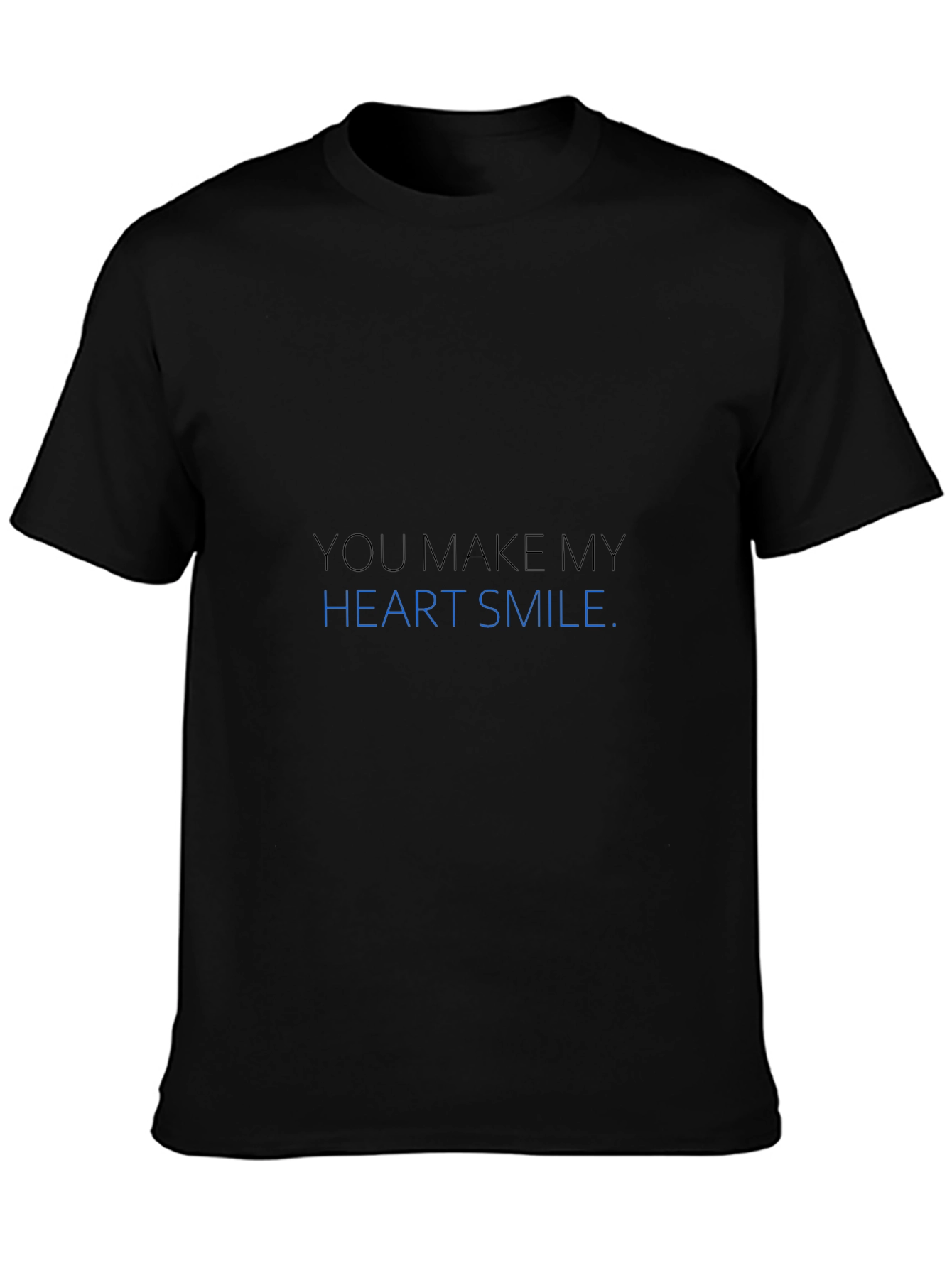 Heart Smile Graphic Black T-Shirt